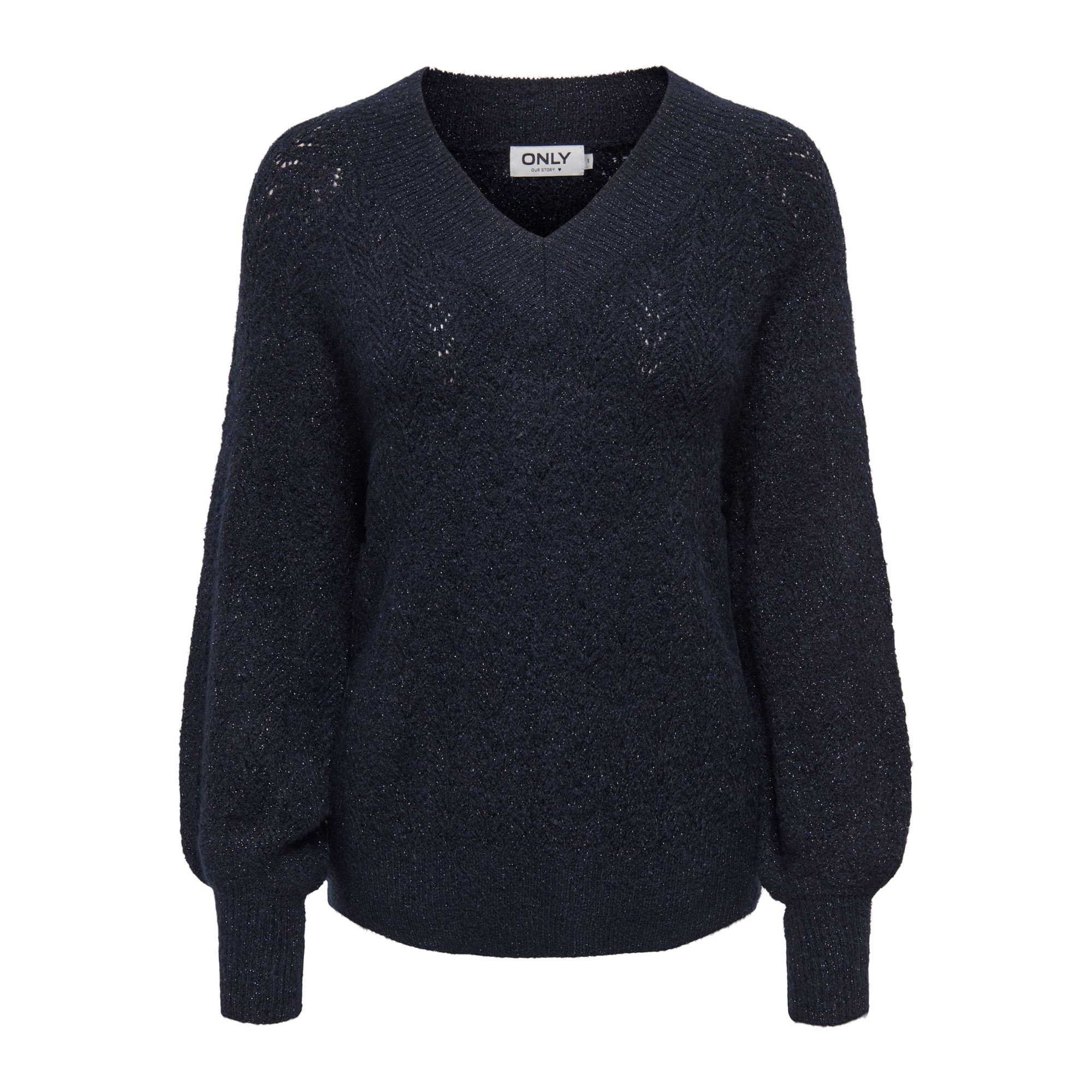 Only Lucilla Glitter V-neck Knitted Sweater Dames