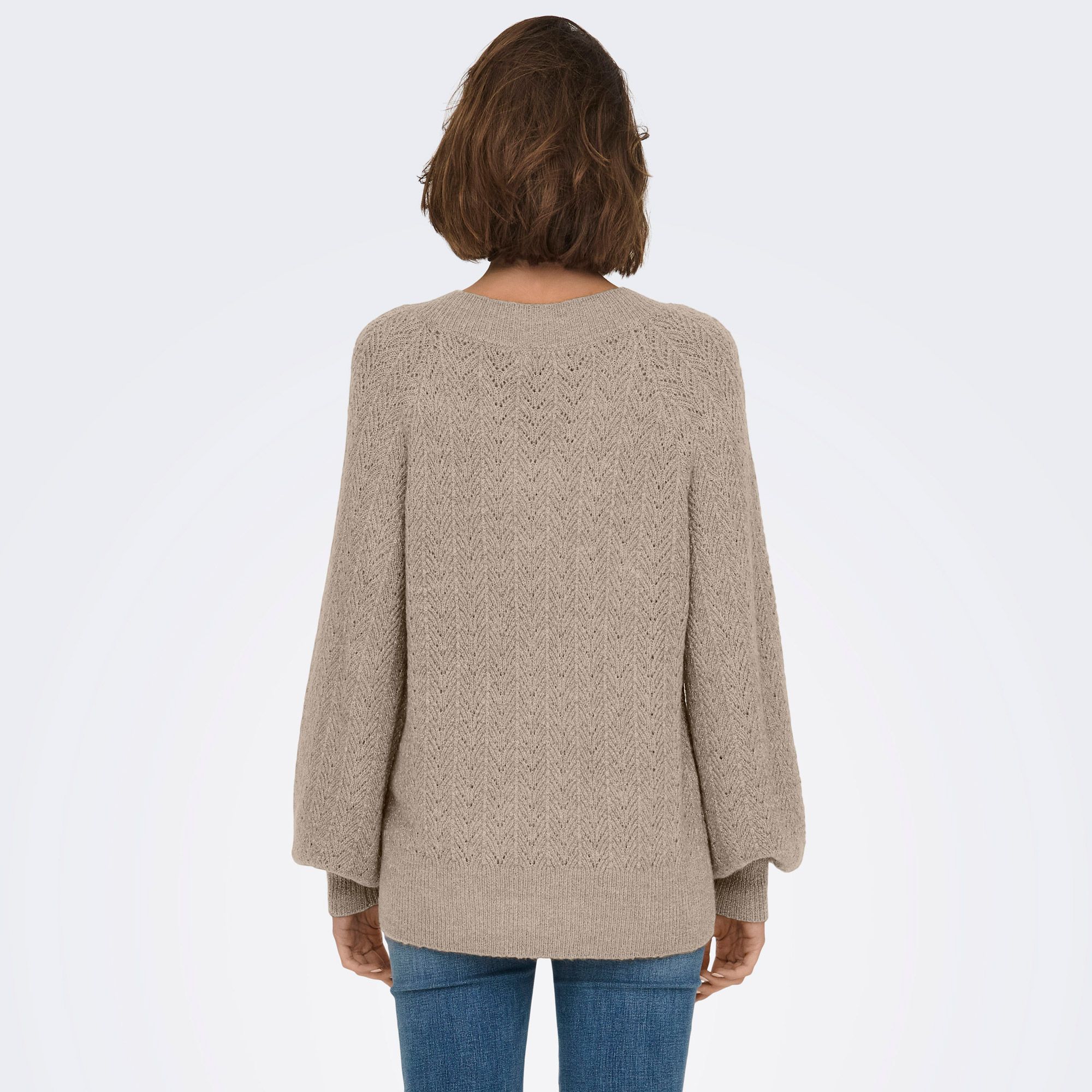 Only Lucilla Glitter V-neck Knitted Sweater Dames