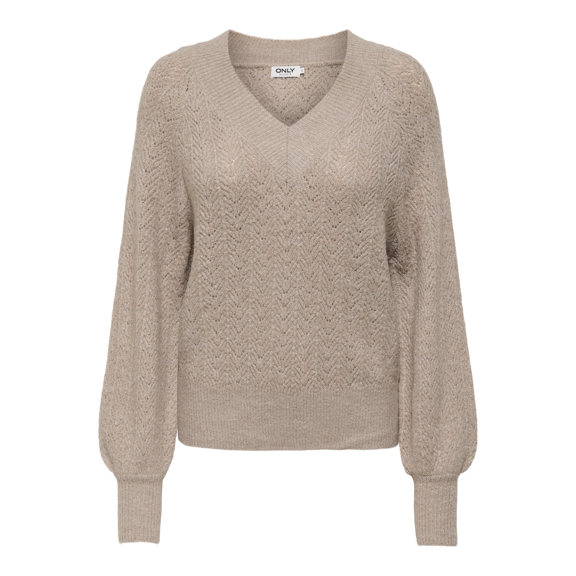 Only Lucilla Glitter V-neck Knitted Sweater Dames