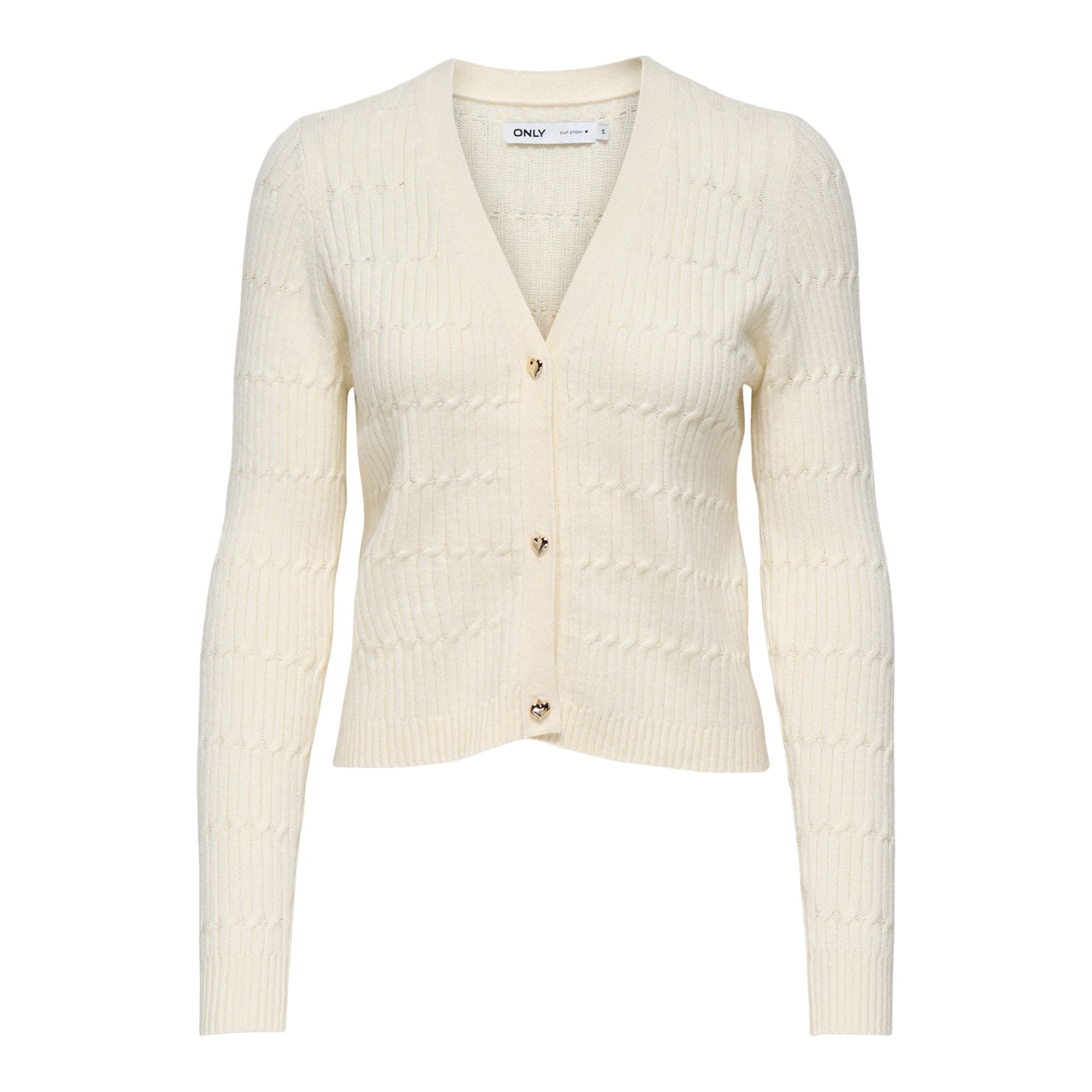 Plus Size - Pointelle Cardigan Drape Front Sweater