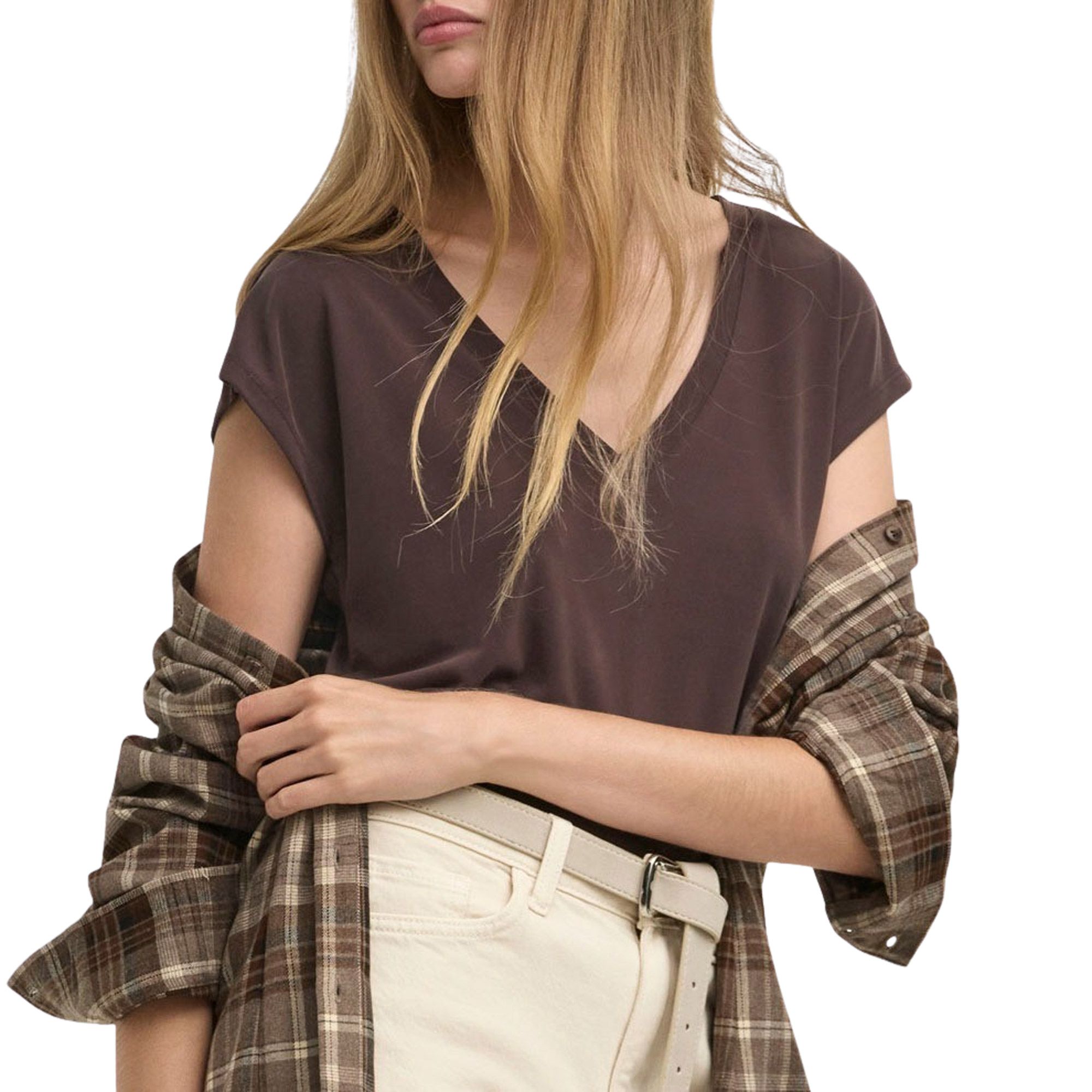 Top Only Free S/S V-Neck Femmes