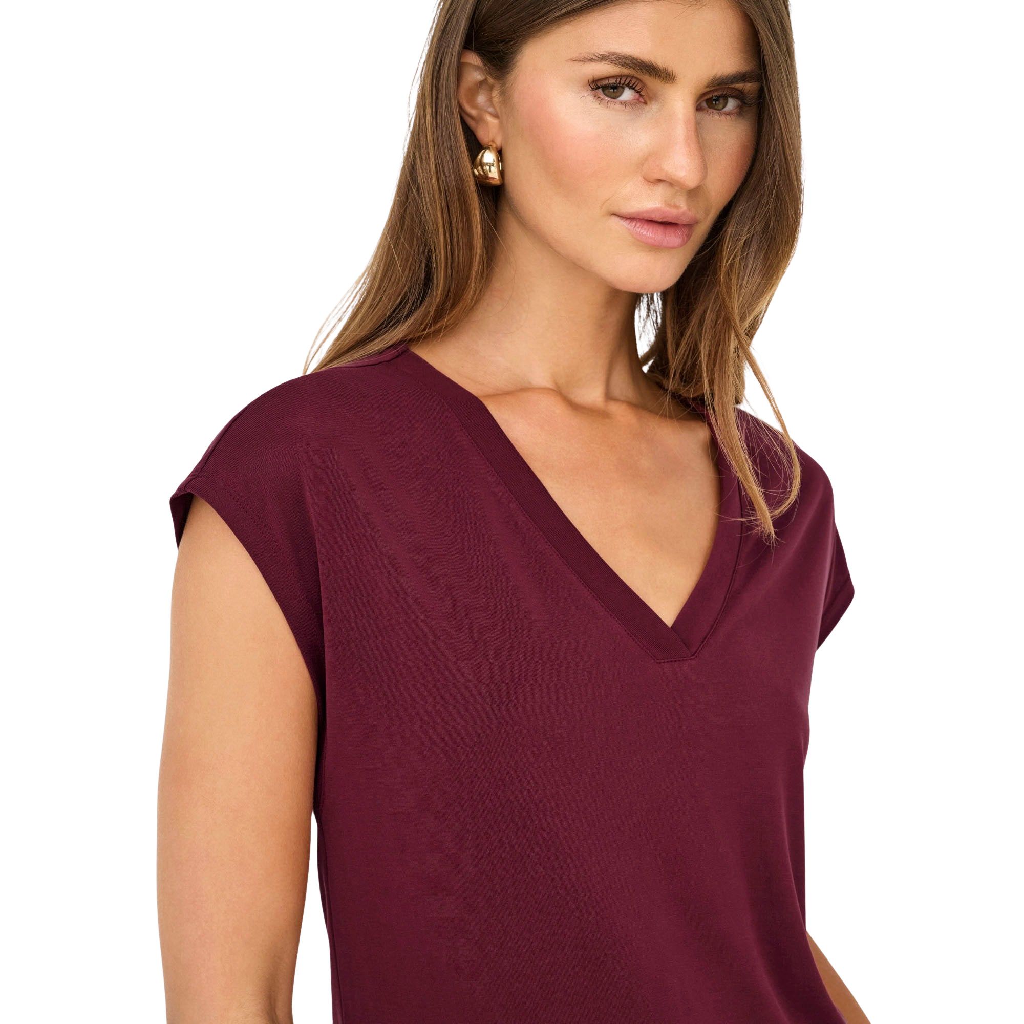 Only Free S/S V-Neck Top Damen