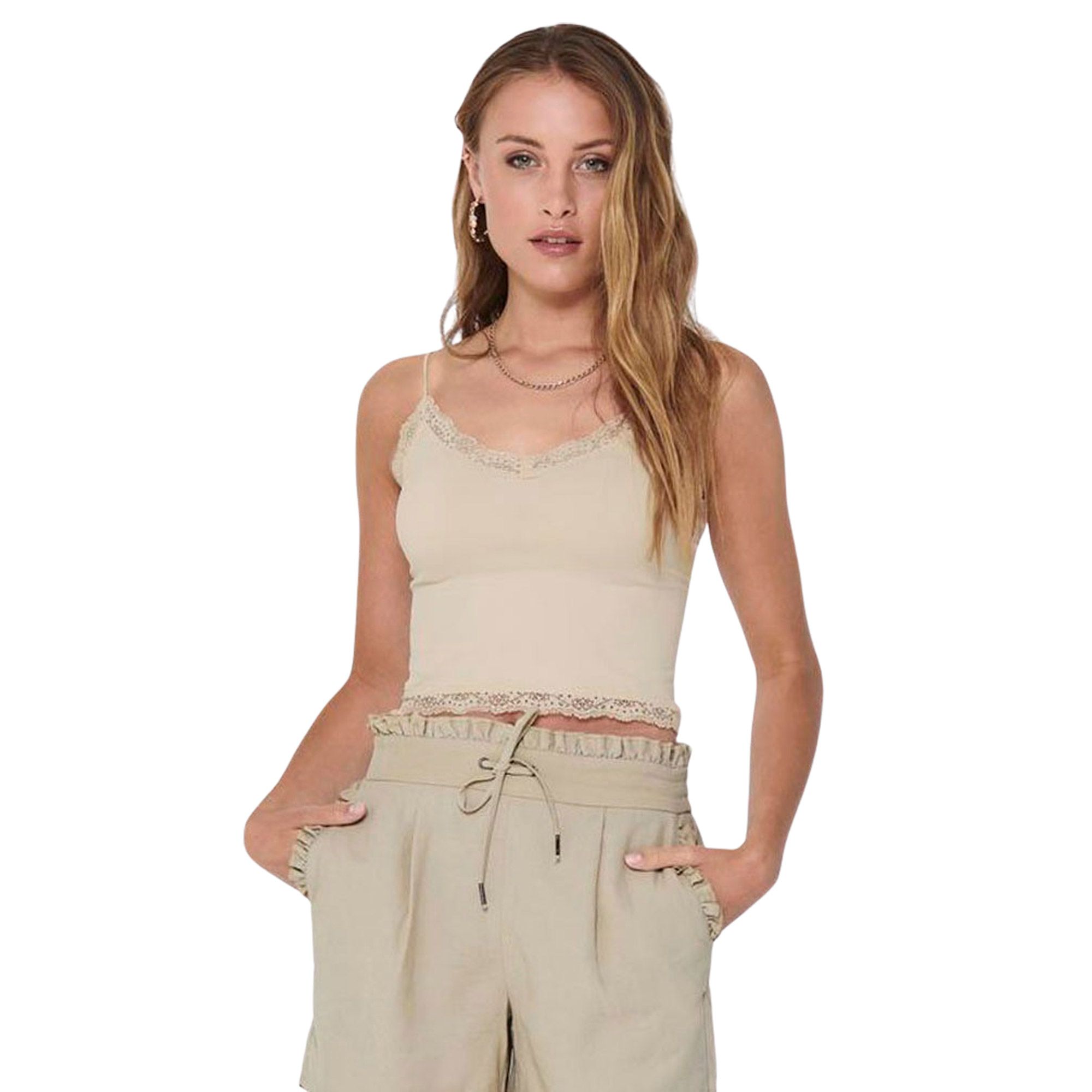 Only Vicky Lace Seamless Cropped Top Damen