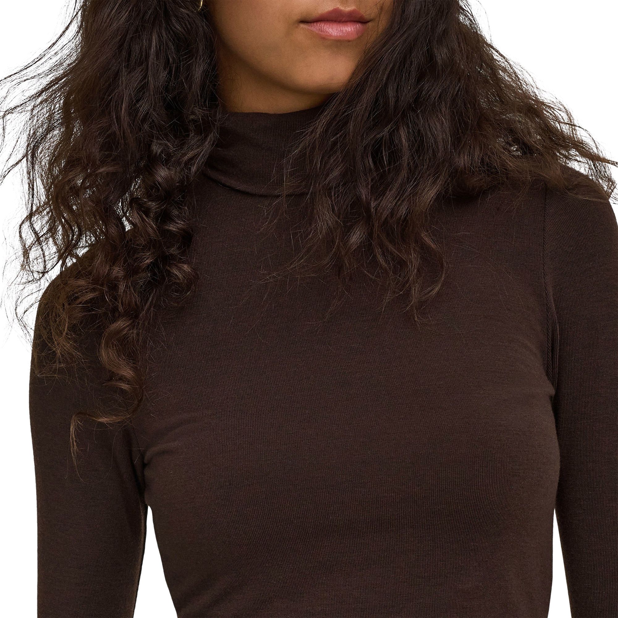 Top Only Glamour Roll-Neck Longsleeve Femmes