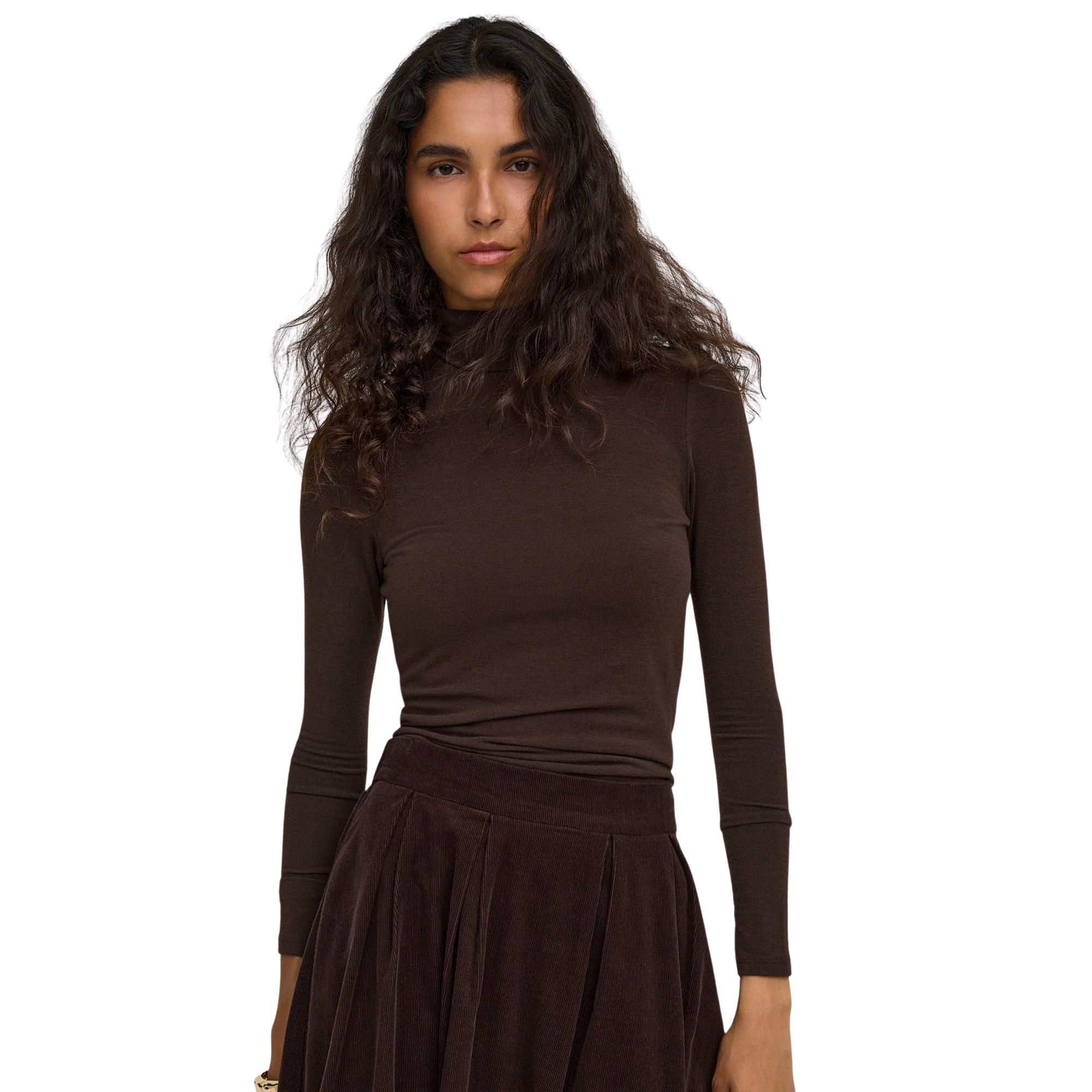 Top Only Glamour Roll-Neck Longsleeve Femmes