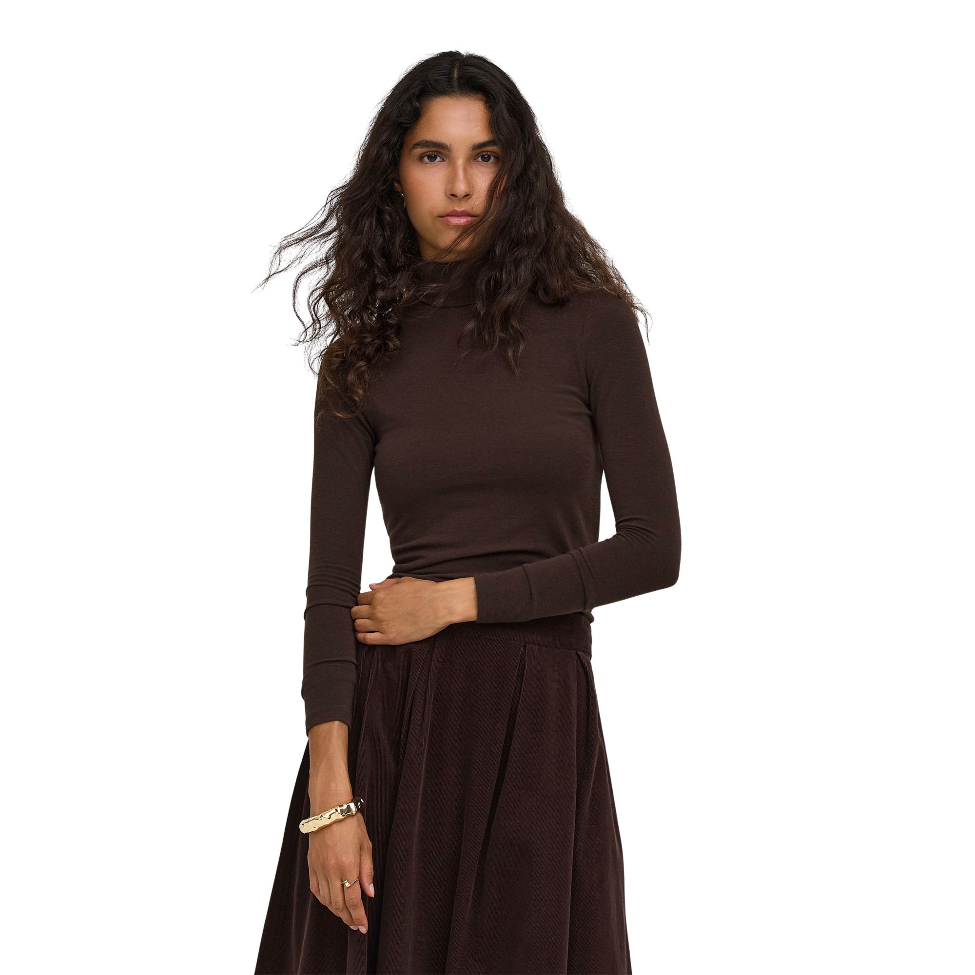 Top Only Glamour Roll-Neck Longsleeve Femmes