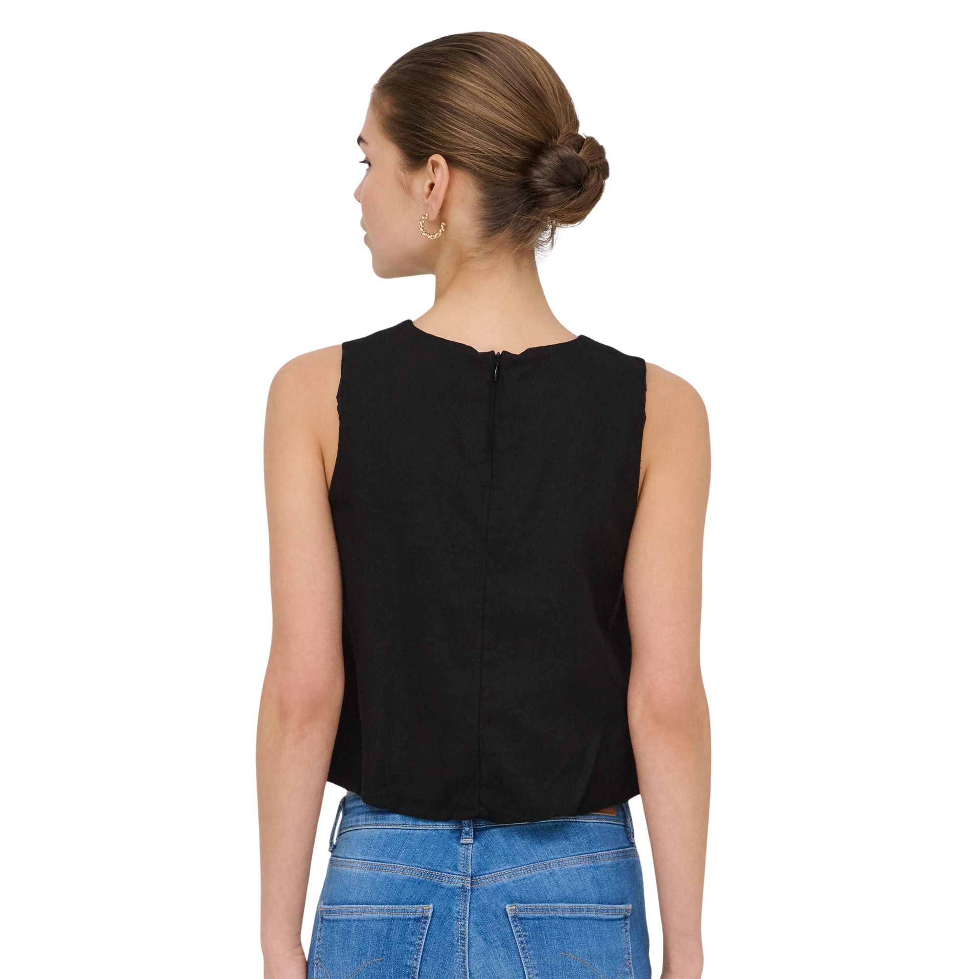 Only Goa Balon Linen Top Dames