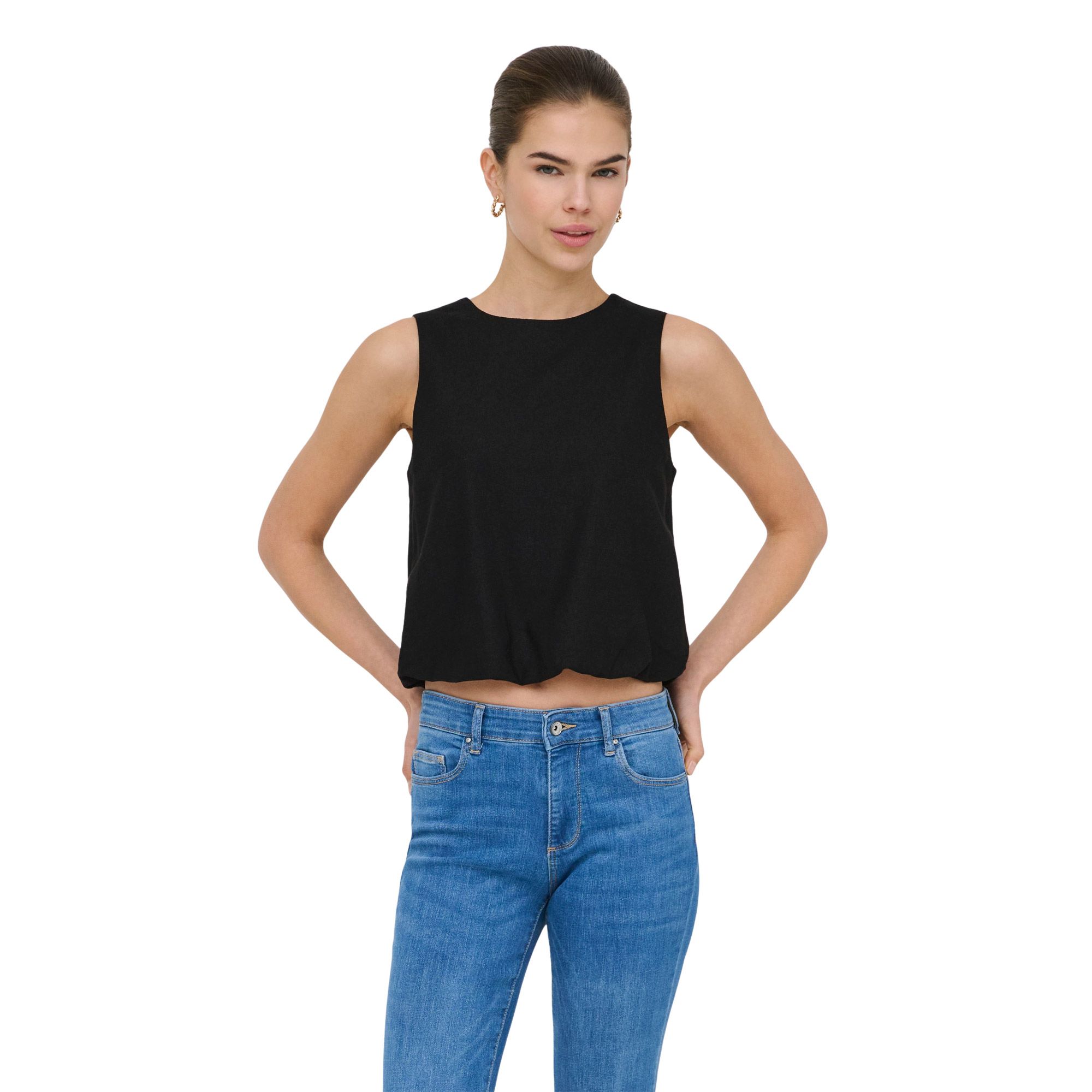 Only Goa Balon Linen Top Dames