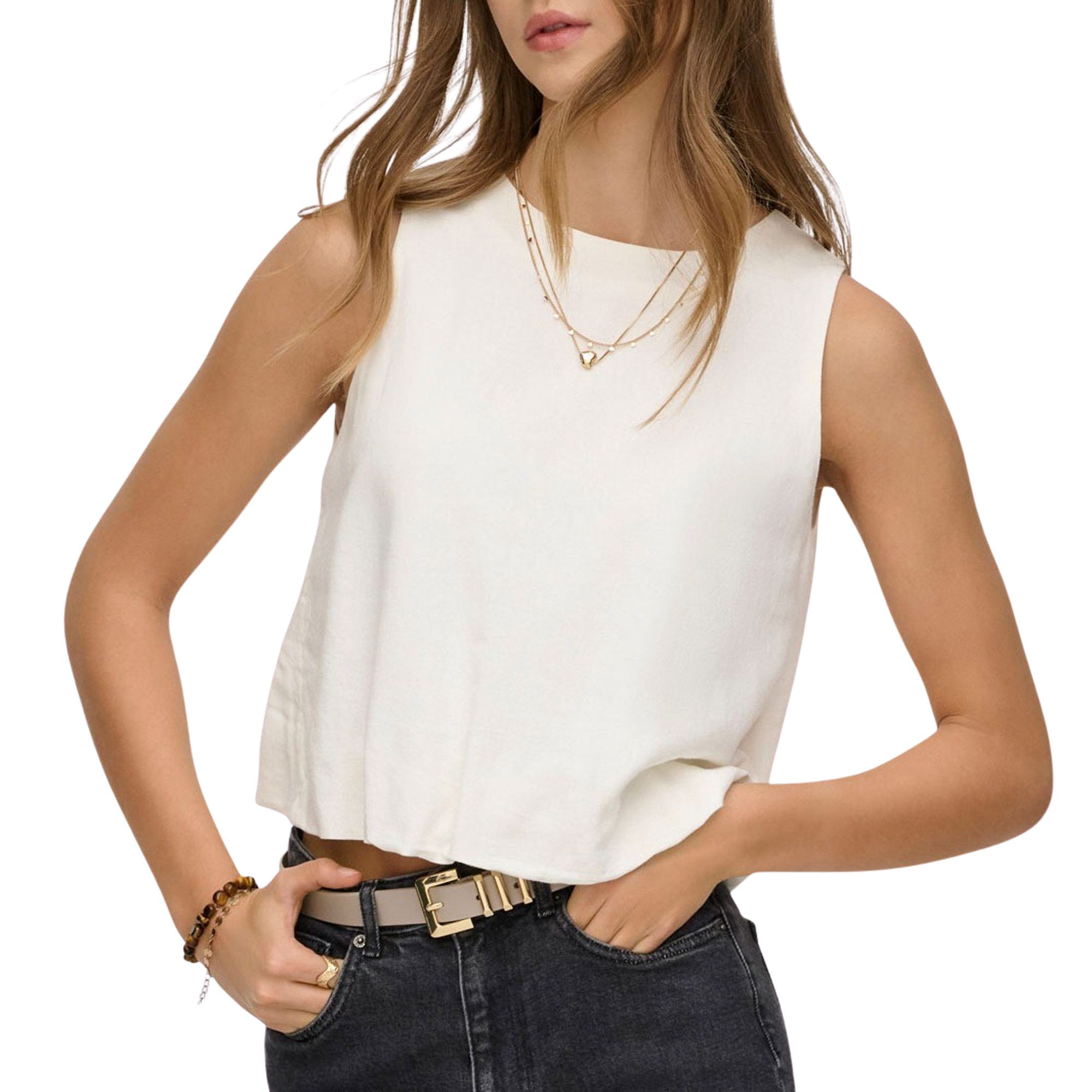 Only Goa Balon Linen Top Dames