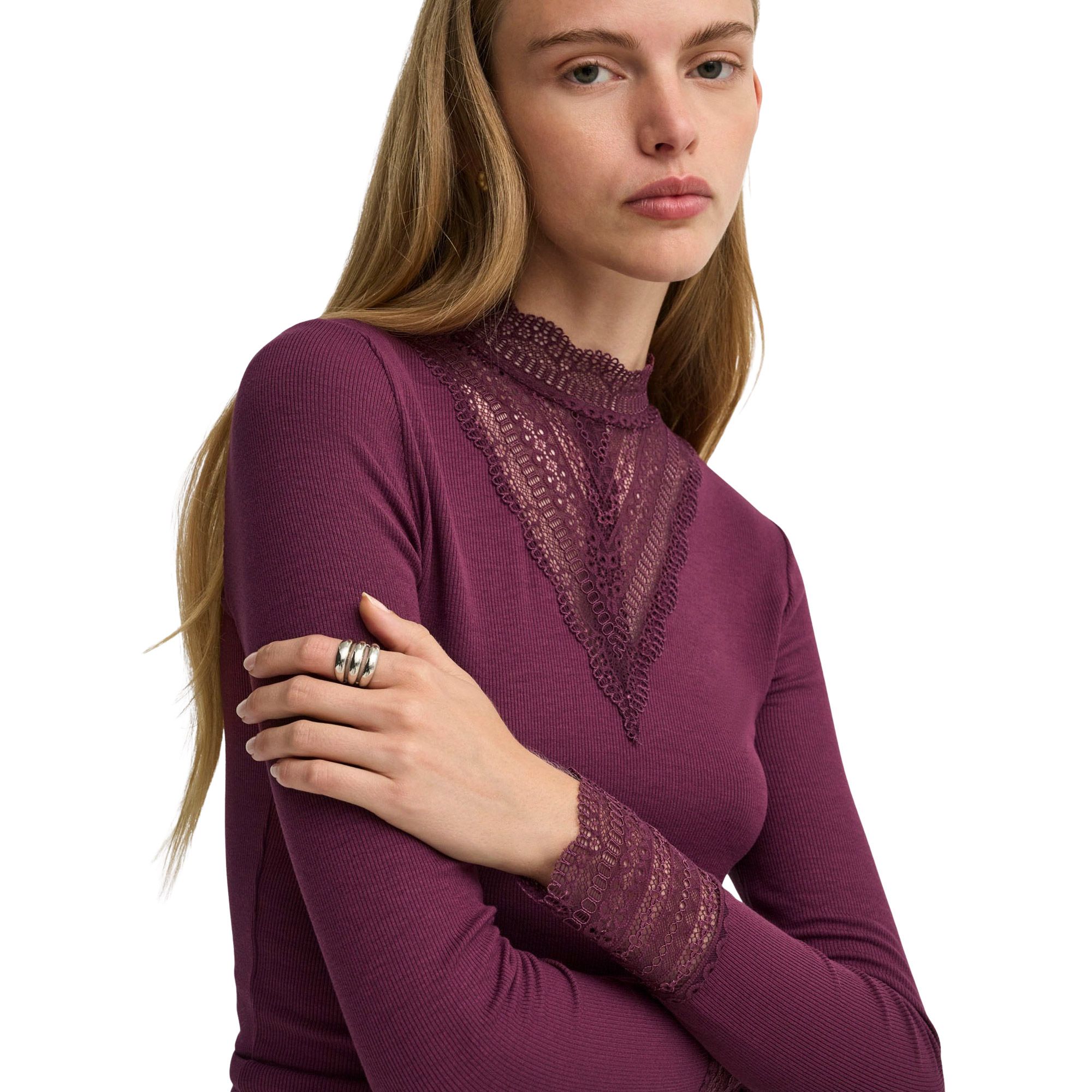 Only Tilde High Neck Lace Top Women
