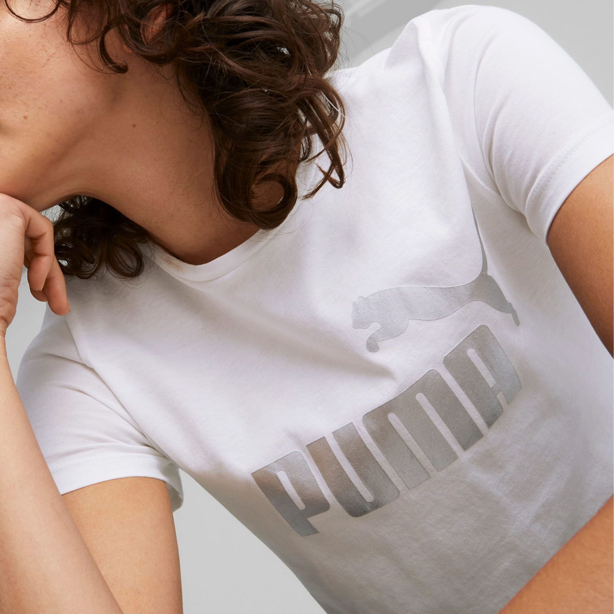 Puma Essentials+ Metallic Logo Shirt Dames