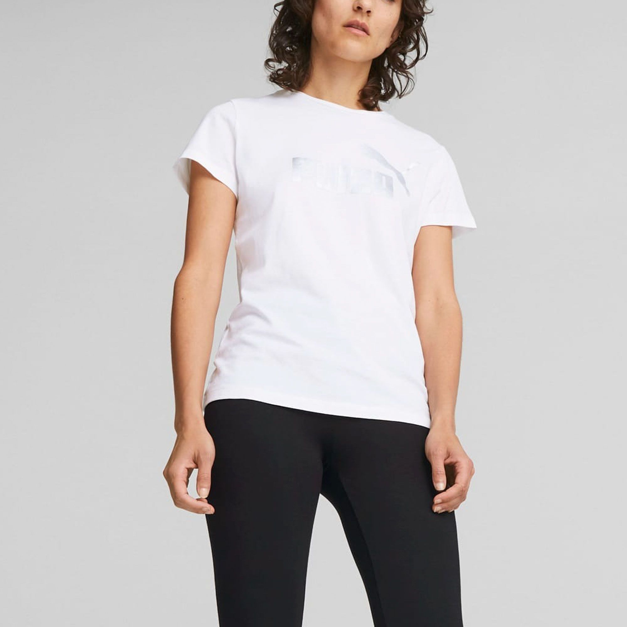 Puma Essentials+ Metallic Logo Shirt Dames