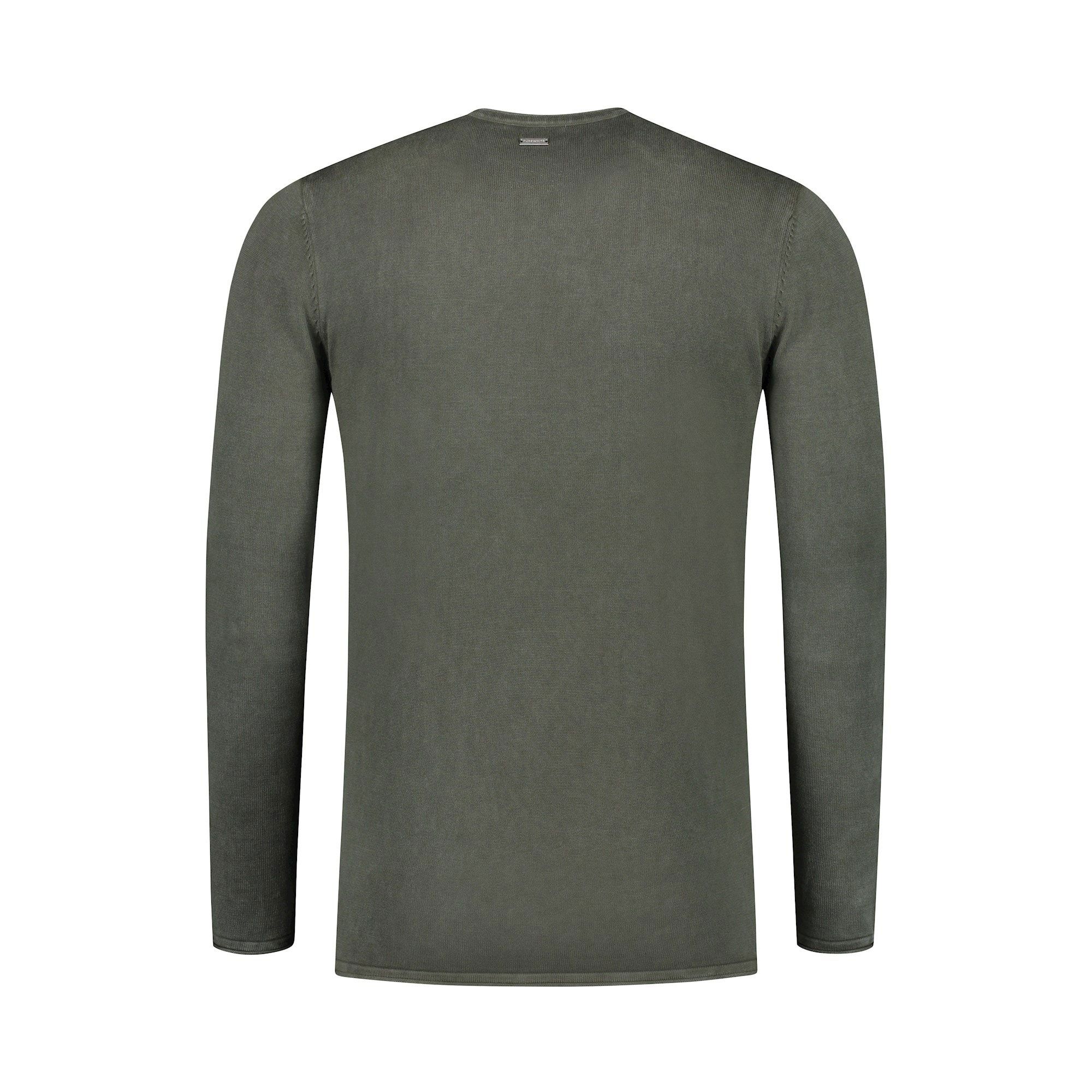 Purewhite Flat Knitted Small Logo Longsleeve Shirt Heren