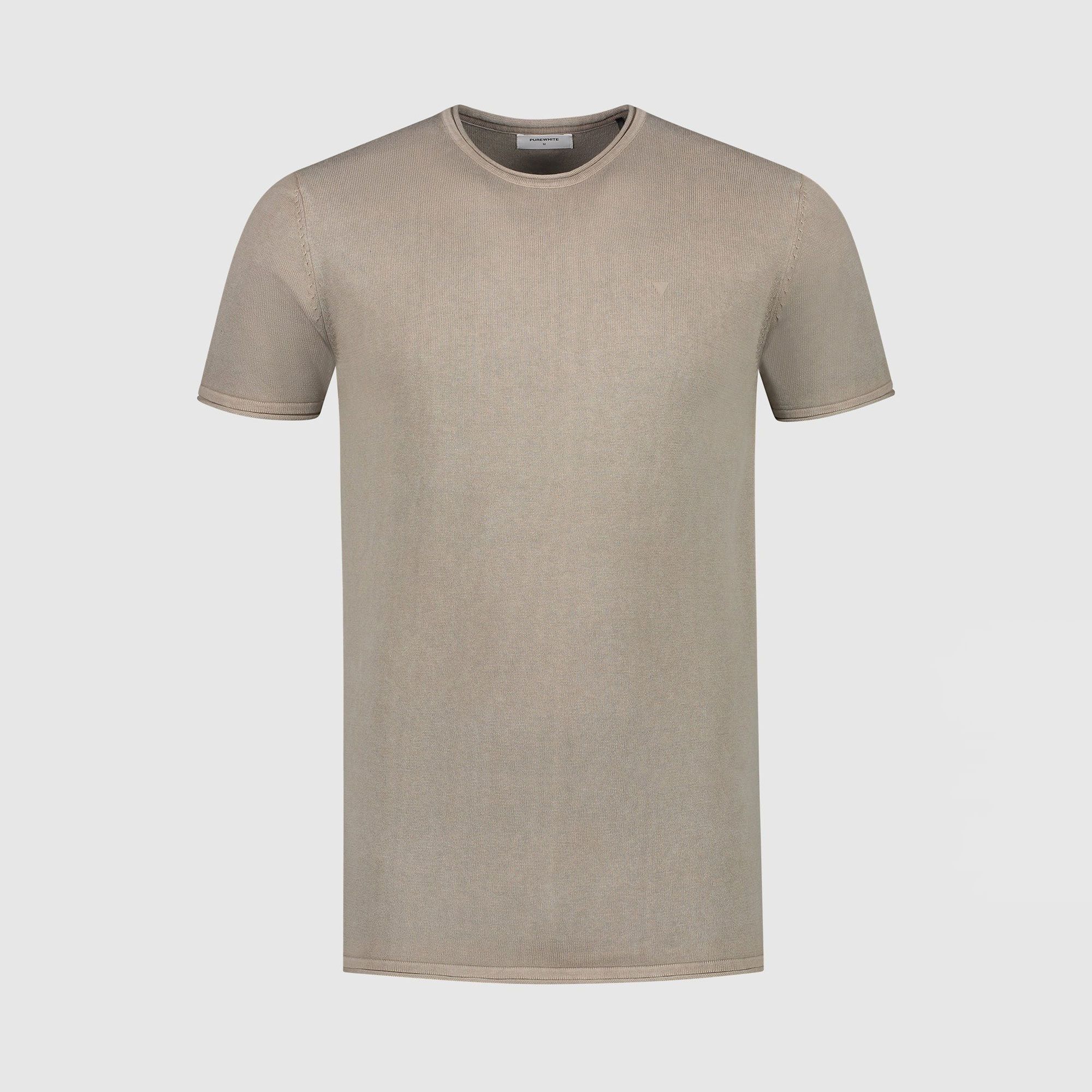 Purewhite Flat Knitted Small Logo SS Shirt Heren