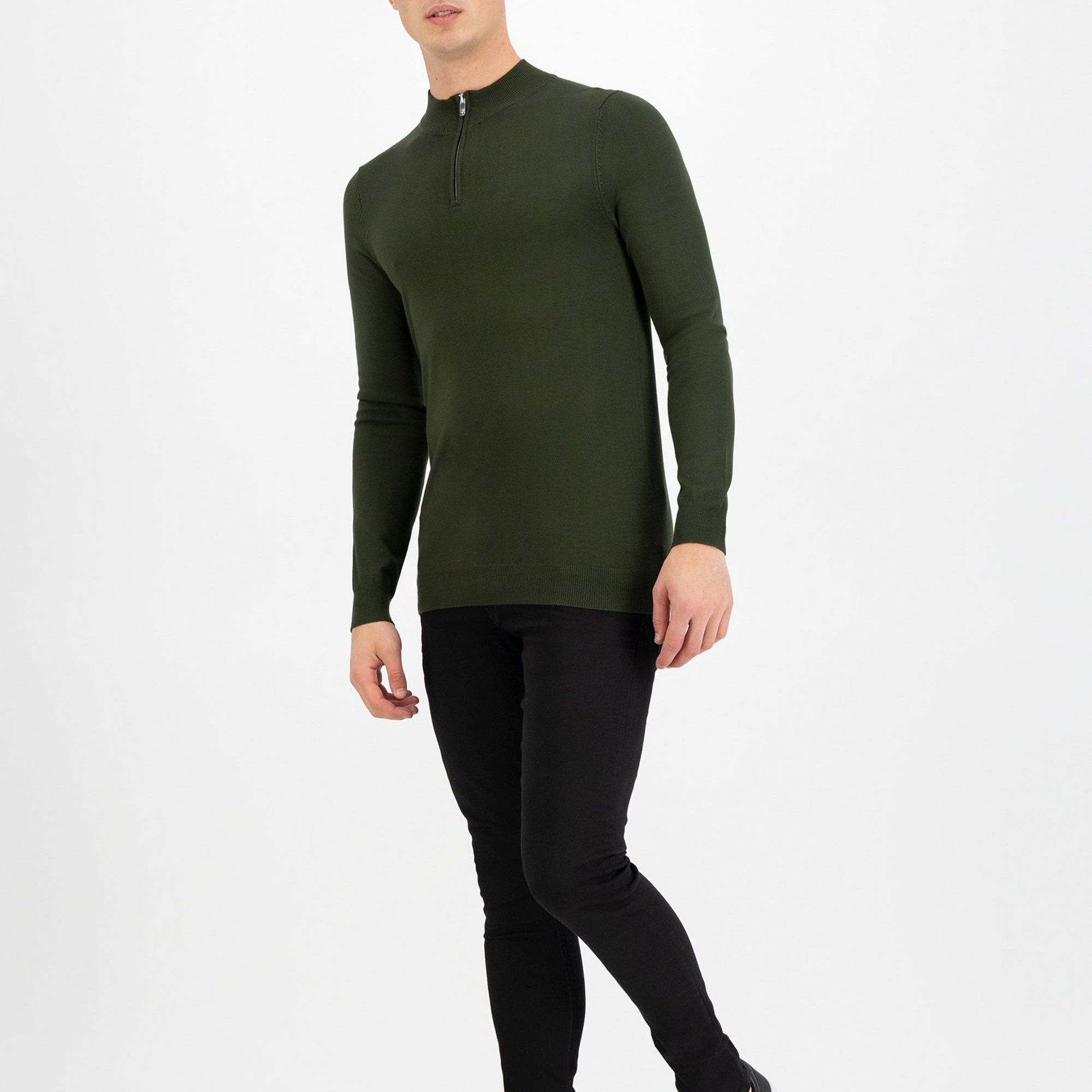 Purewhite Essential Knit Half Zip Sweater Heren
