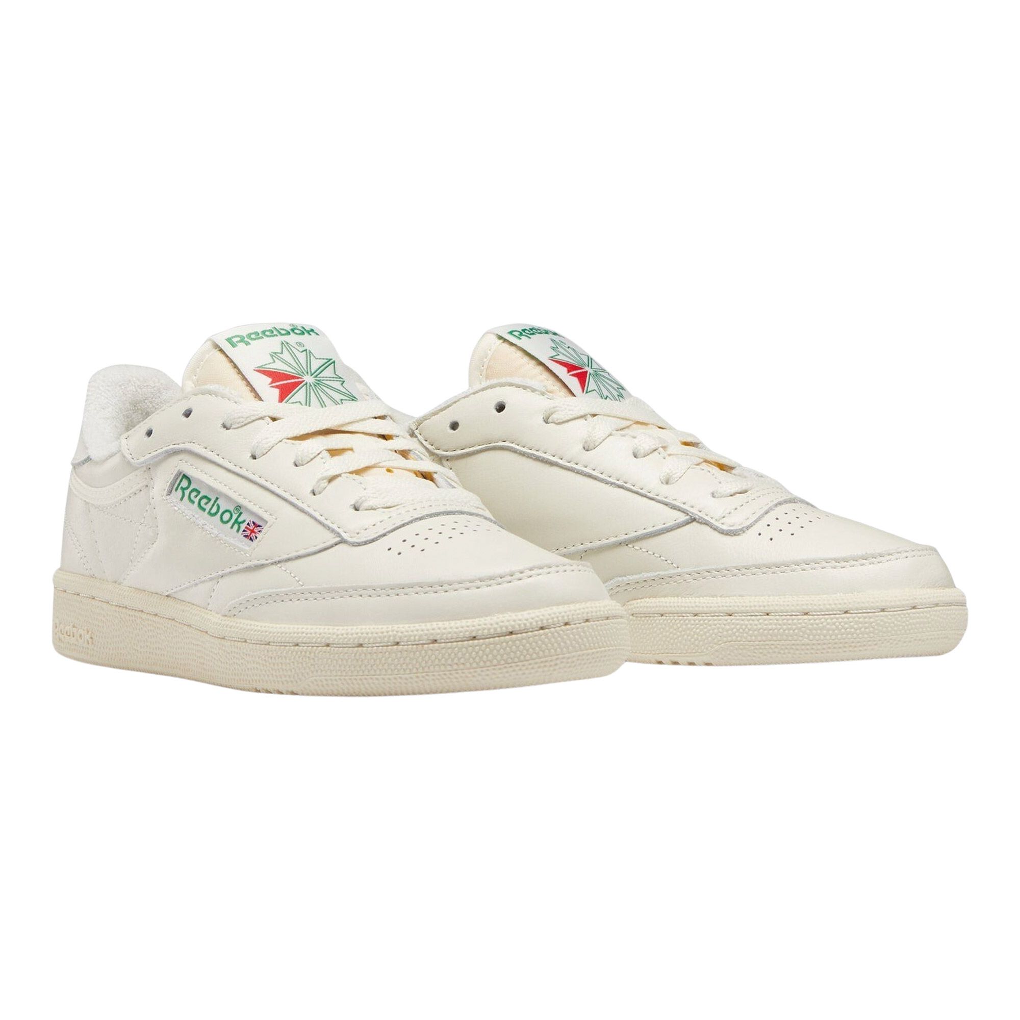 Reebok Club C 85 damessneaker groen, rood en wit