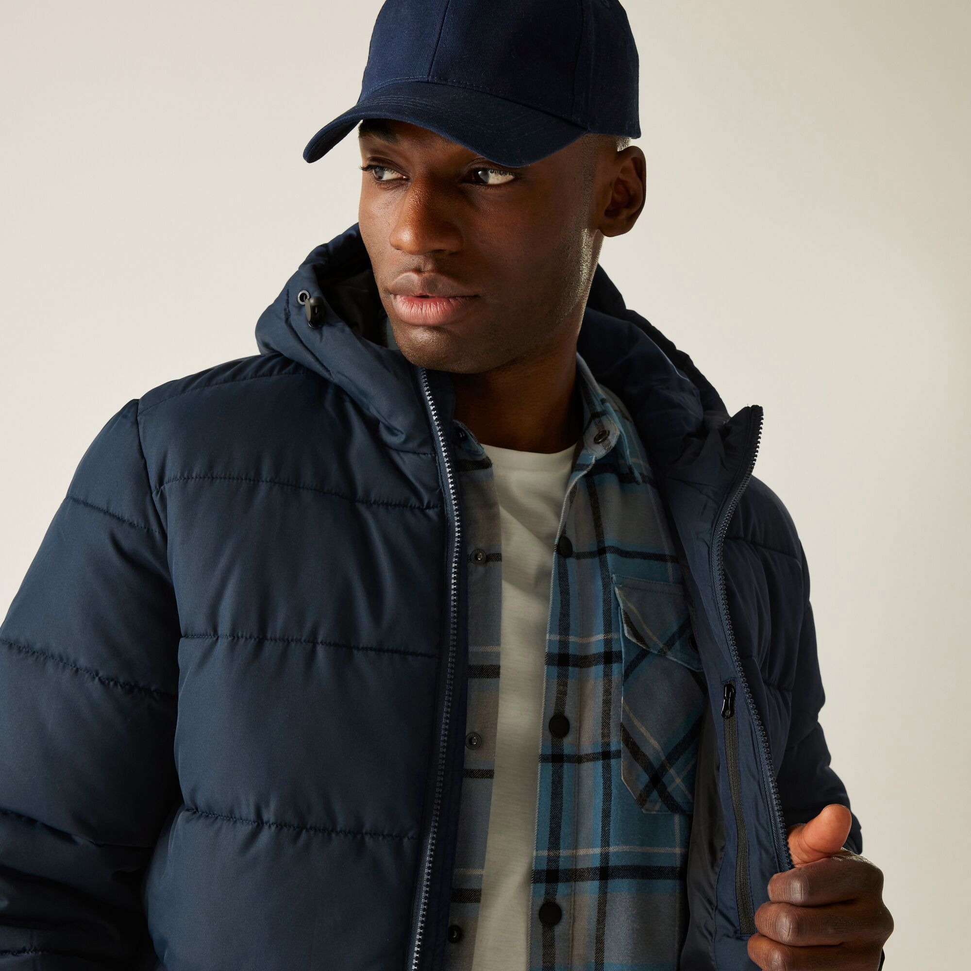 EGNMCR Veste Matelassée pour Hommes Hiver Extérieur Chaude à Capuche