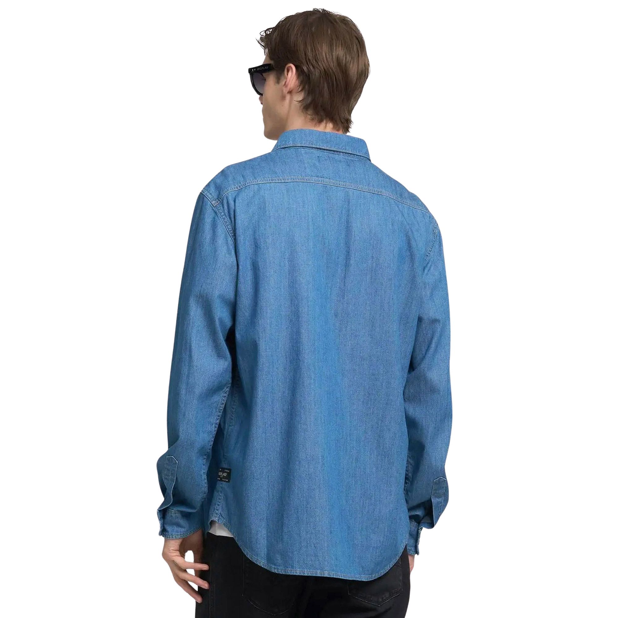 Replay Cotton Denim Overhemd Heren