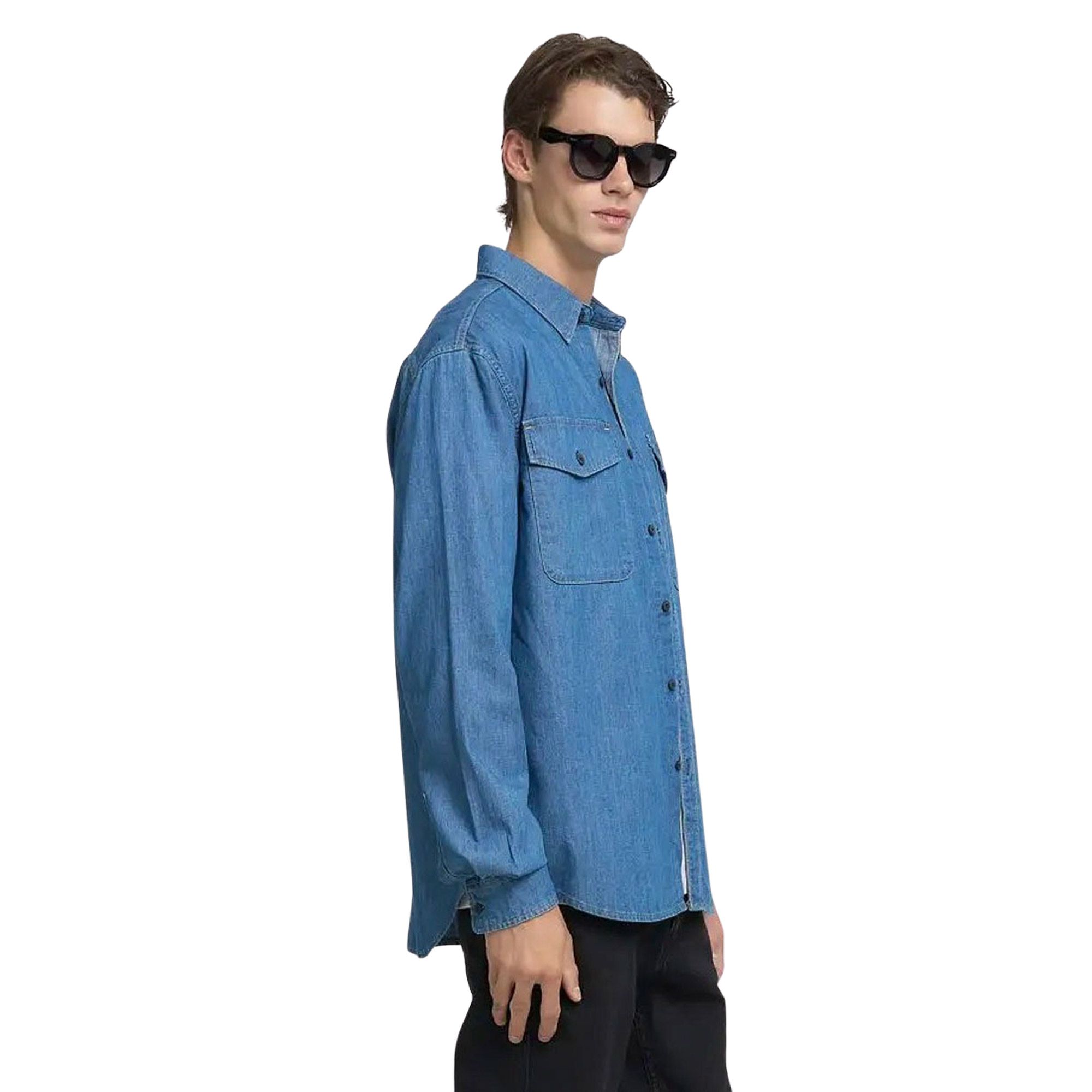 Replay Cotton Denim Overhemd Heren