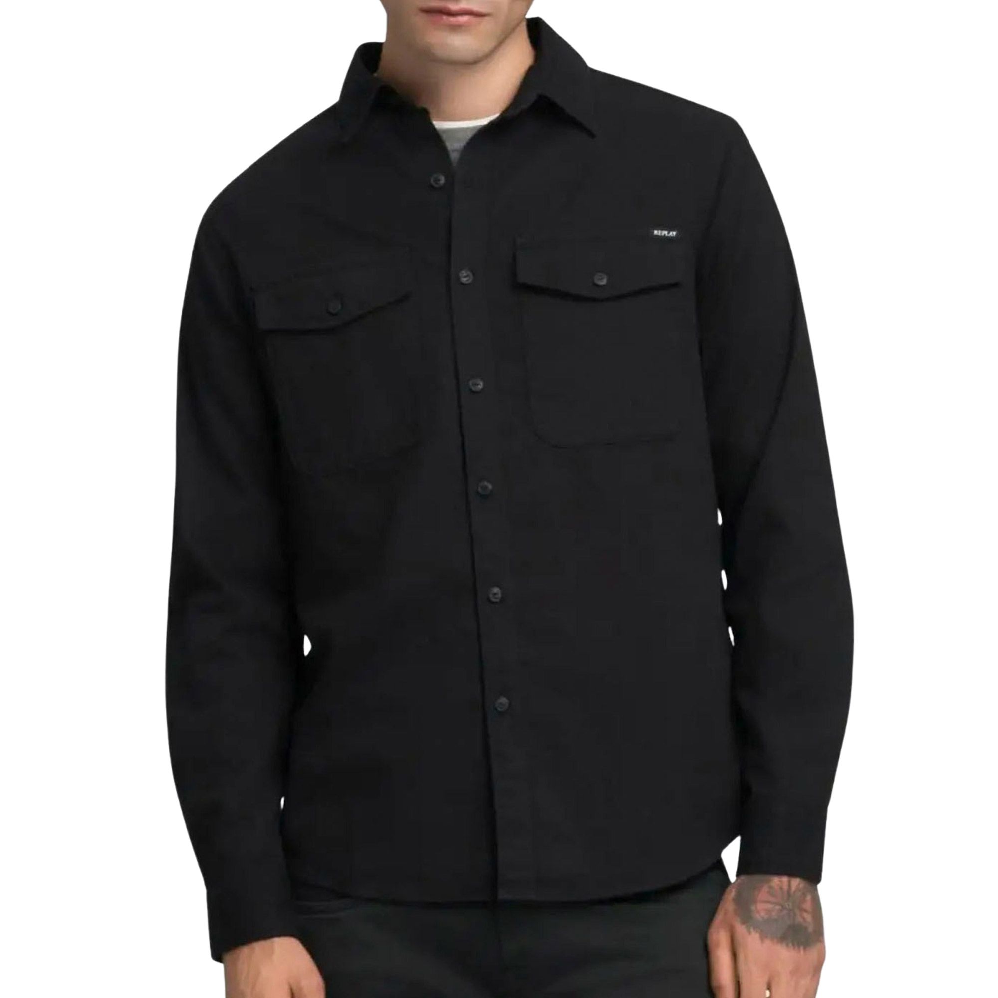 Replay Cotton Denim Overhemd Heren