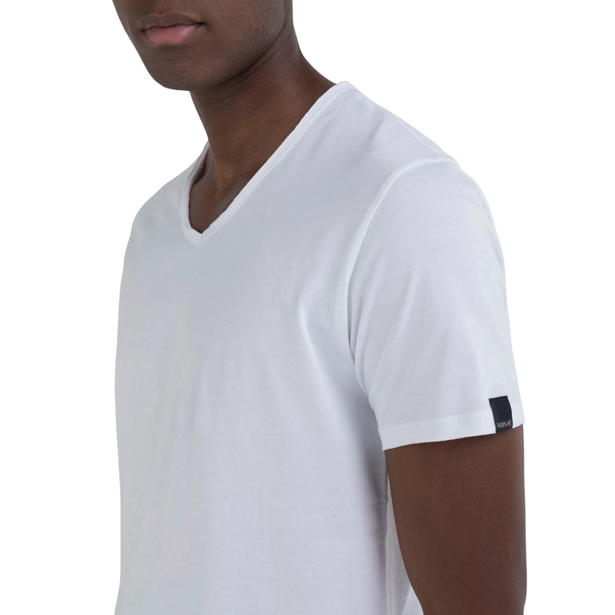 Replay Raw Cut V-neck Shirt Heren