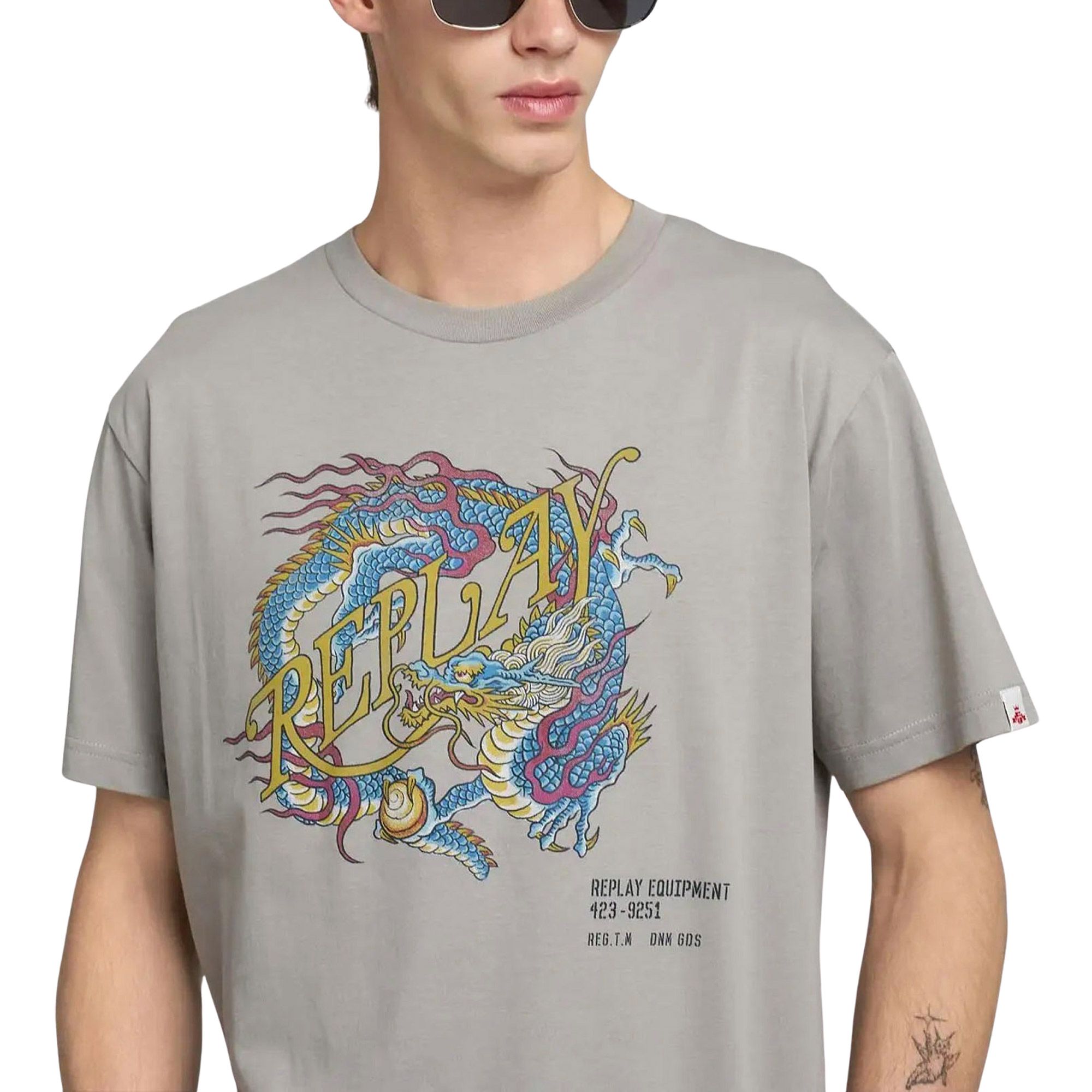 Replay Dragon Print Shirt Heren