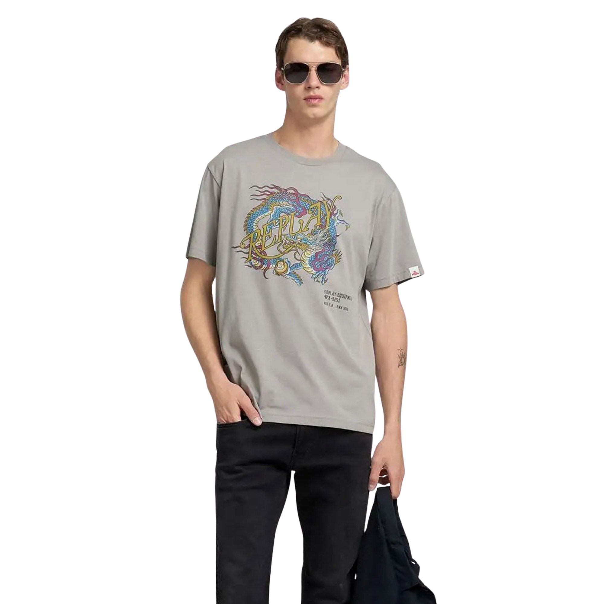 Replay Dragon Print Shirt Heren