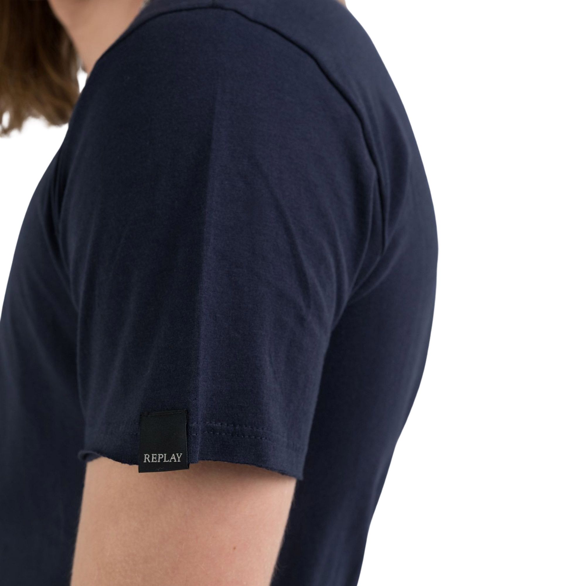 Replay Raw Cut V-neck Shirt Heren