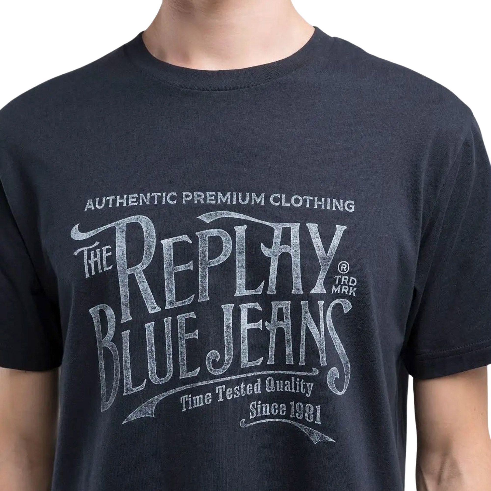 Replay Cotton Print Shirt Heren