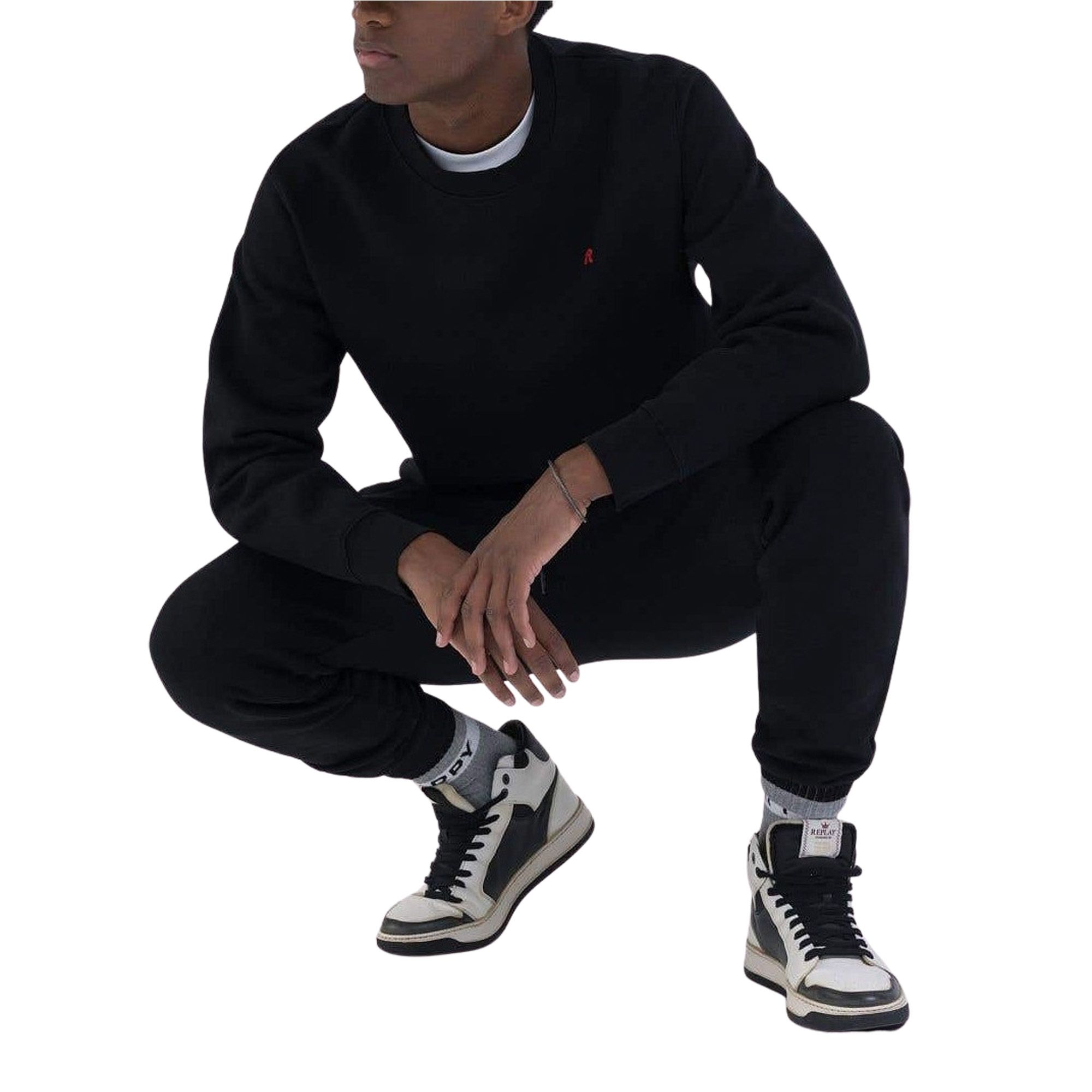 Redbridge joggingbroek voor heren, jogger sweatpants, vrijetijdsbroek met RBJ-print, ecru, L