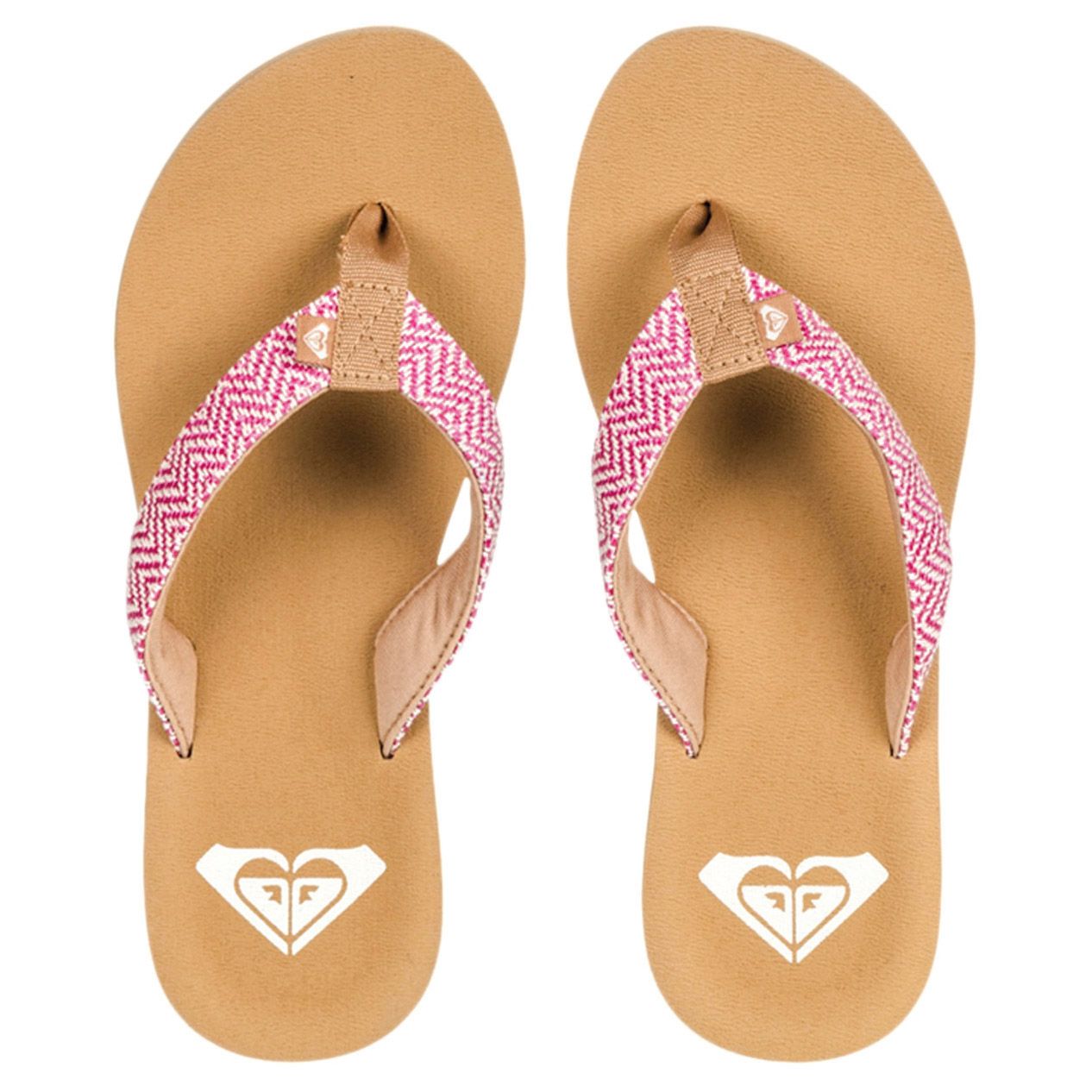 Roxy Porto, strand- en zwembadschoenen voor dames, natuurlijk bruin., 36 EU : Roxy