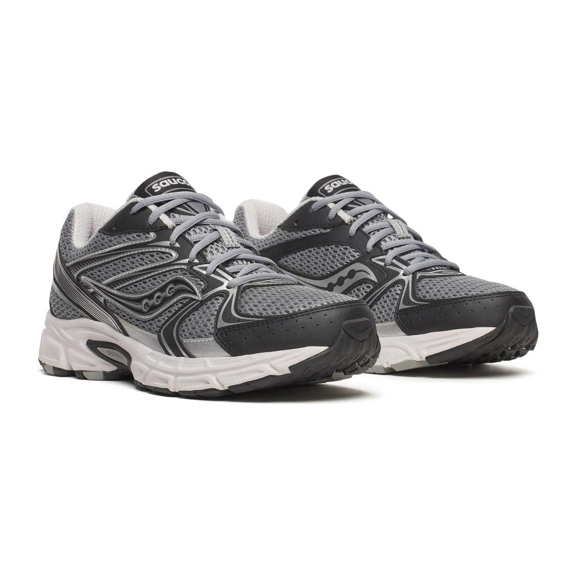 Saucony herensneaker zilver, zwart, grijs en wit