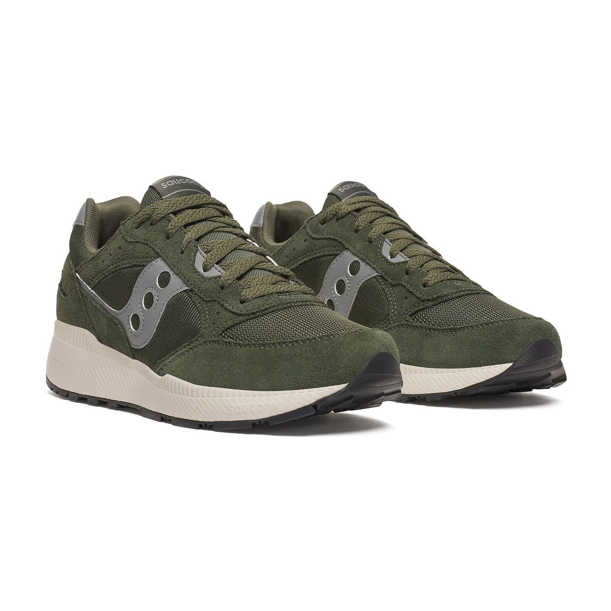 Saucony herensneaker grijs, groen en wit