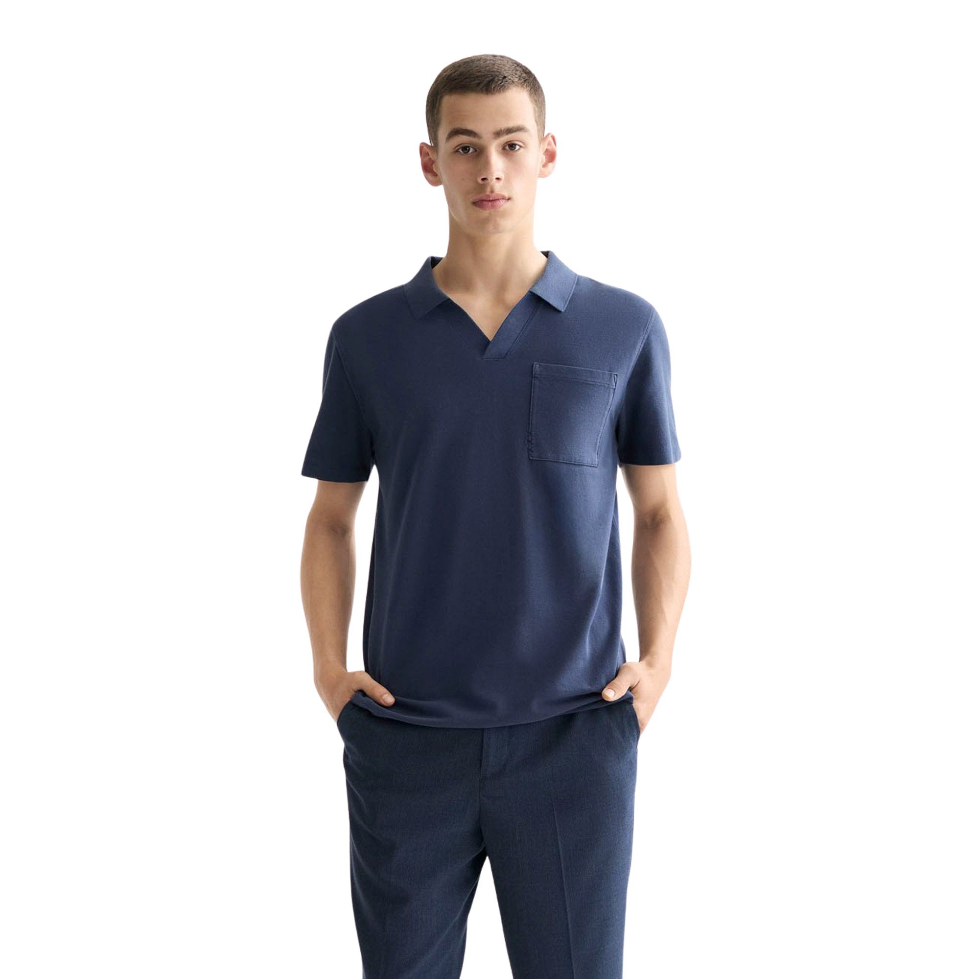 Polo T-shirt Scotch & Soda Garment Dyed Relaxed Pique Pocket Hommes