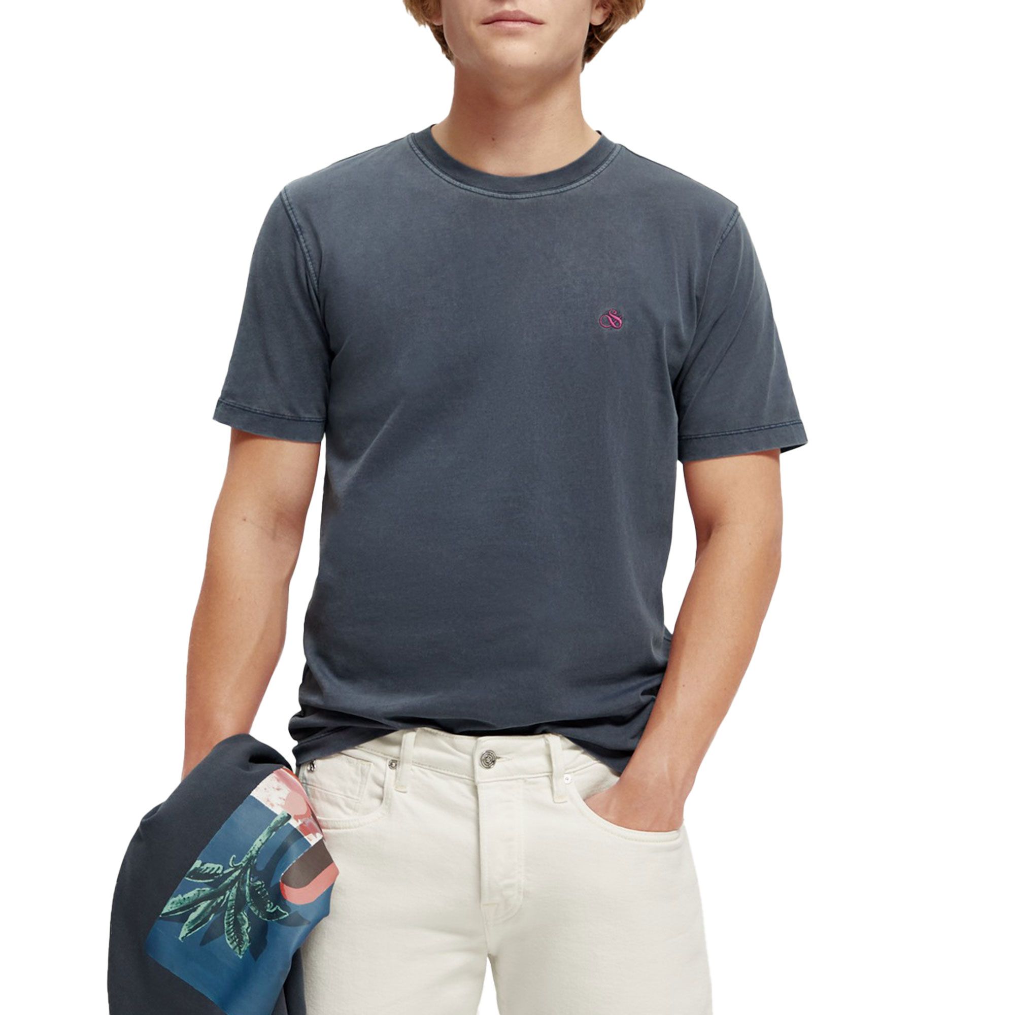 Scotch & Soda Garment-Dyed Logo Embroidery Shirt Men