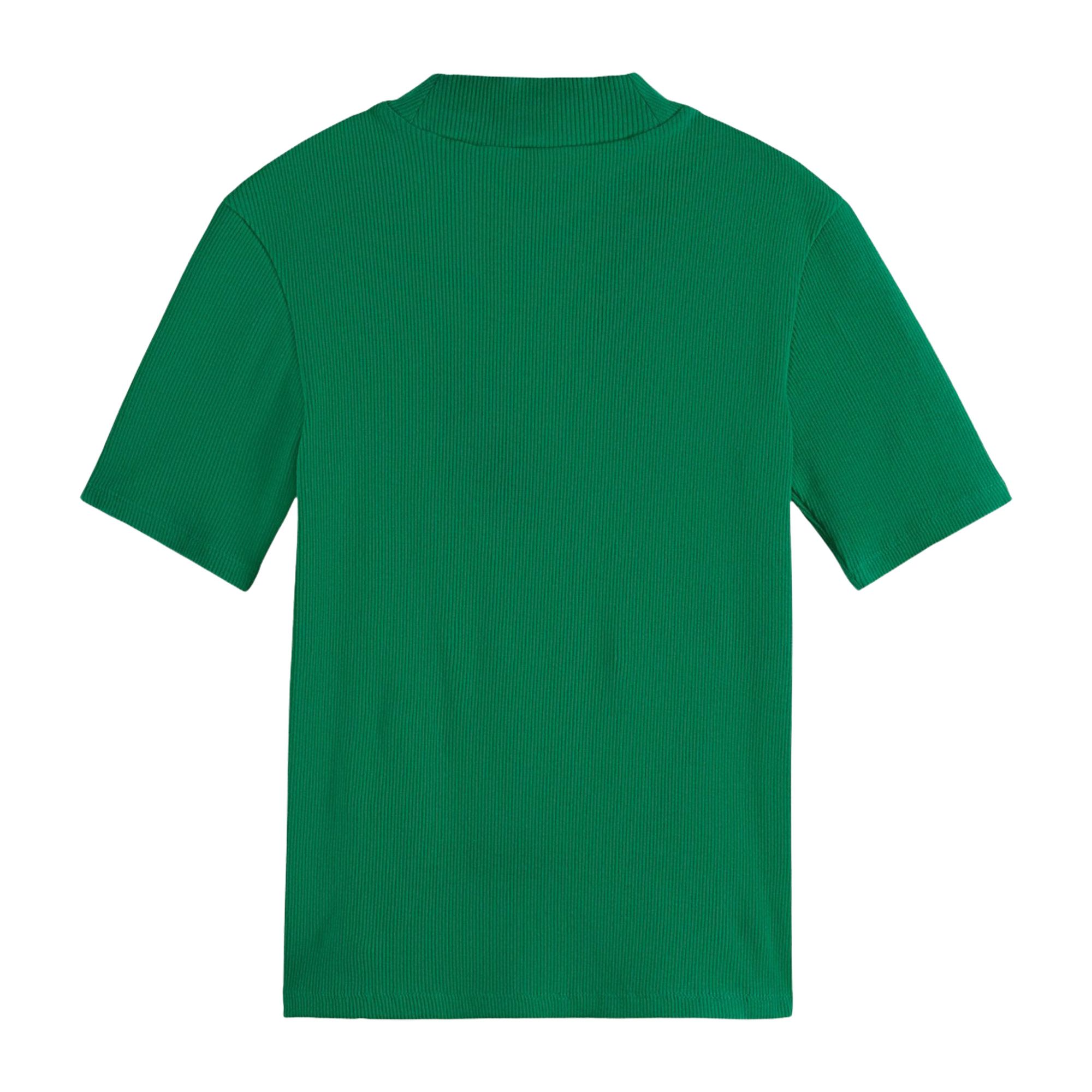 Scotch & Soda Mock Neck Rib Shirt Dames