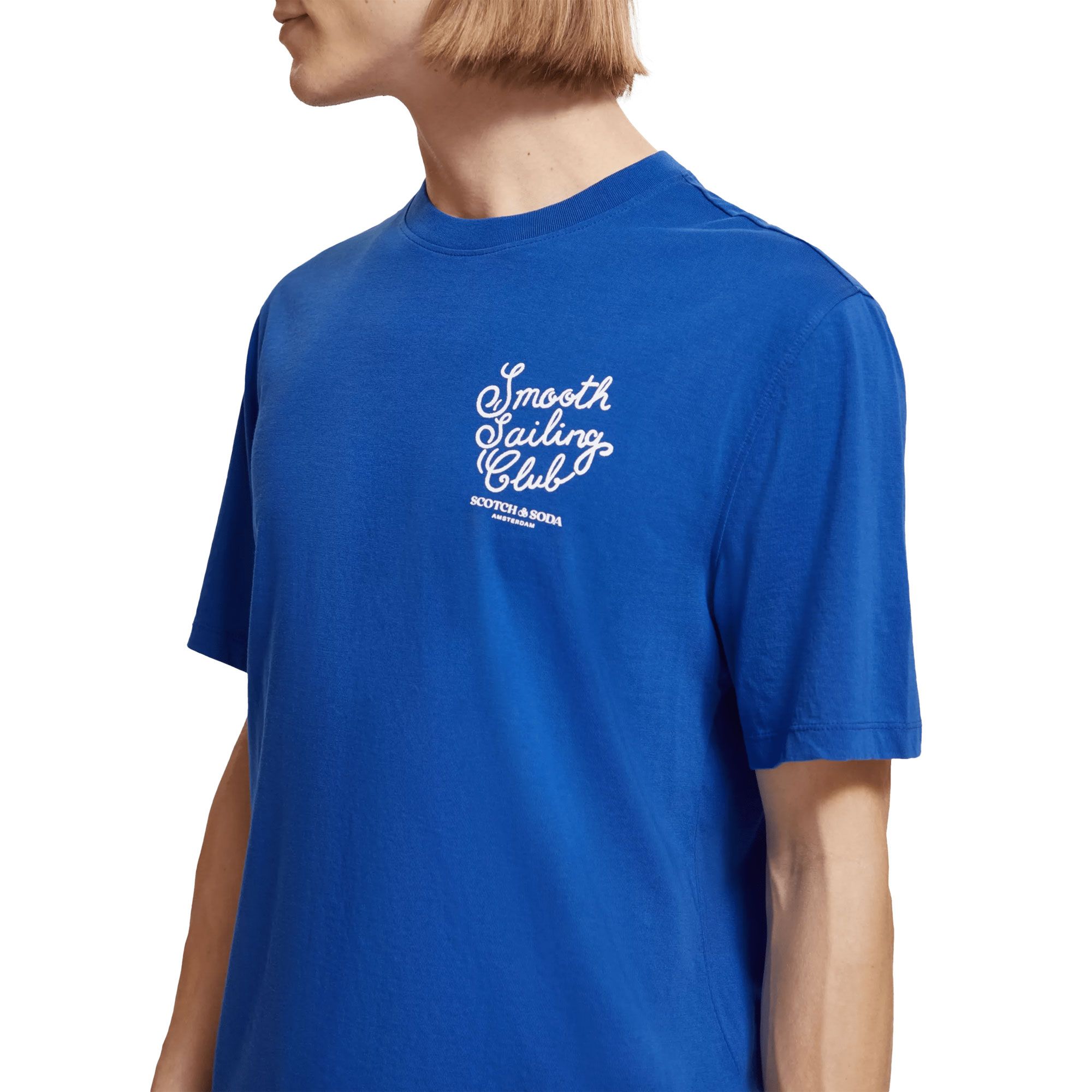 Scotch & Soda regular fit T-shirt met logo grey melange
