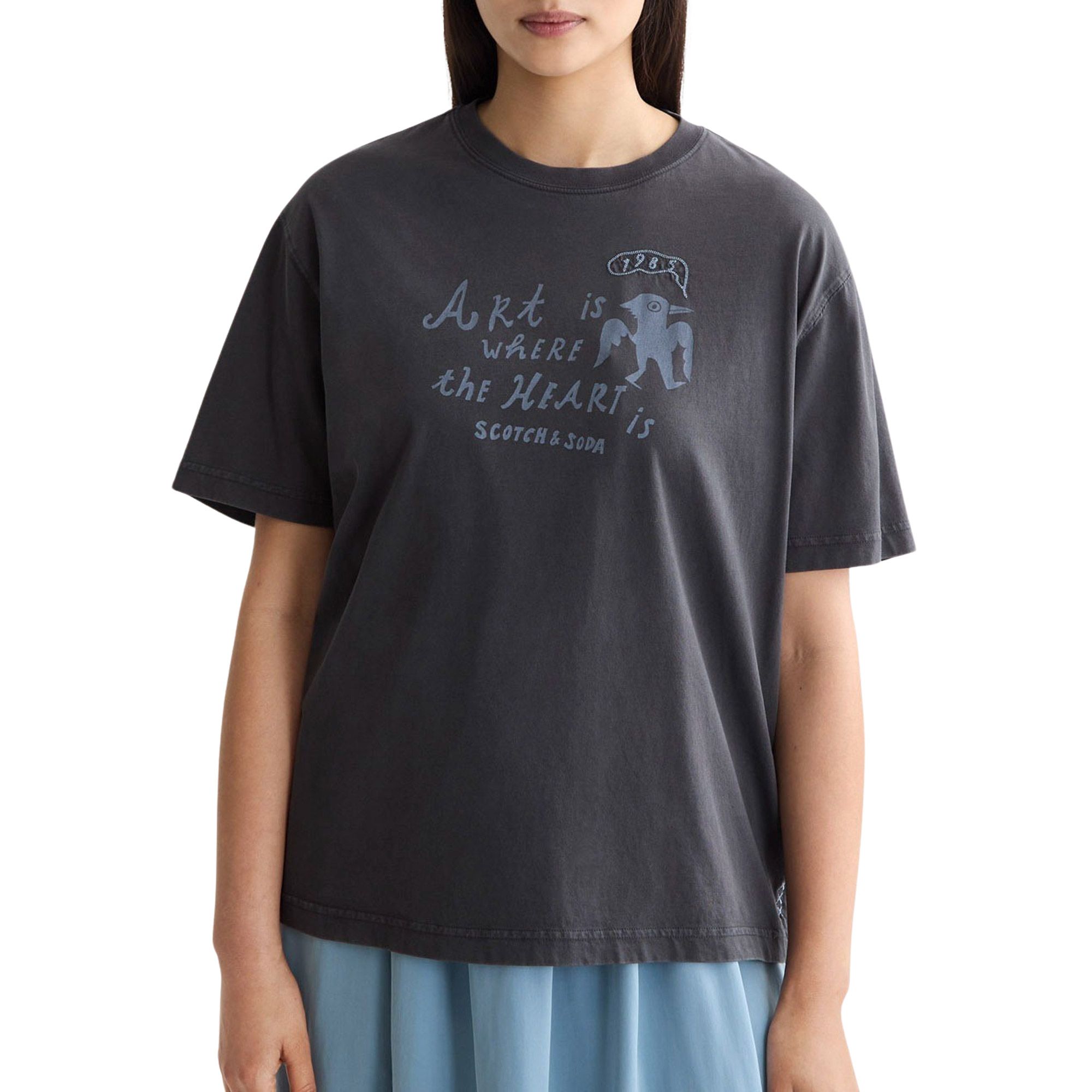 Scotch & Soda Washed Artwork Shirt Dames