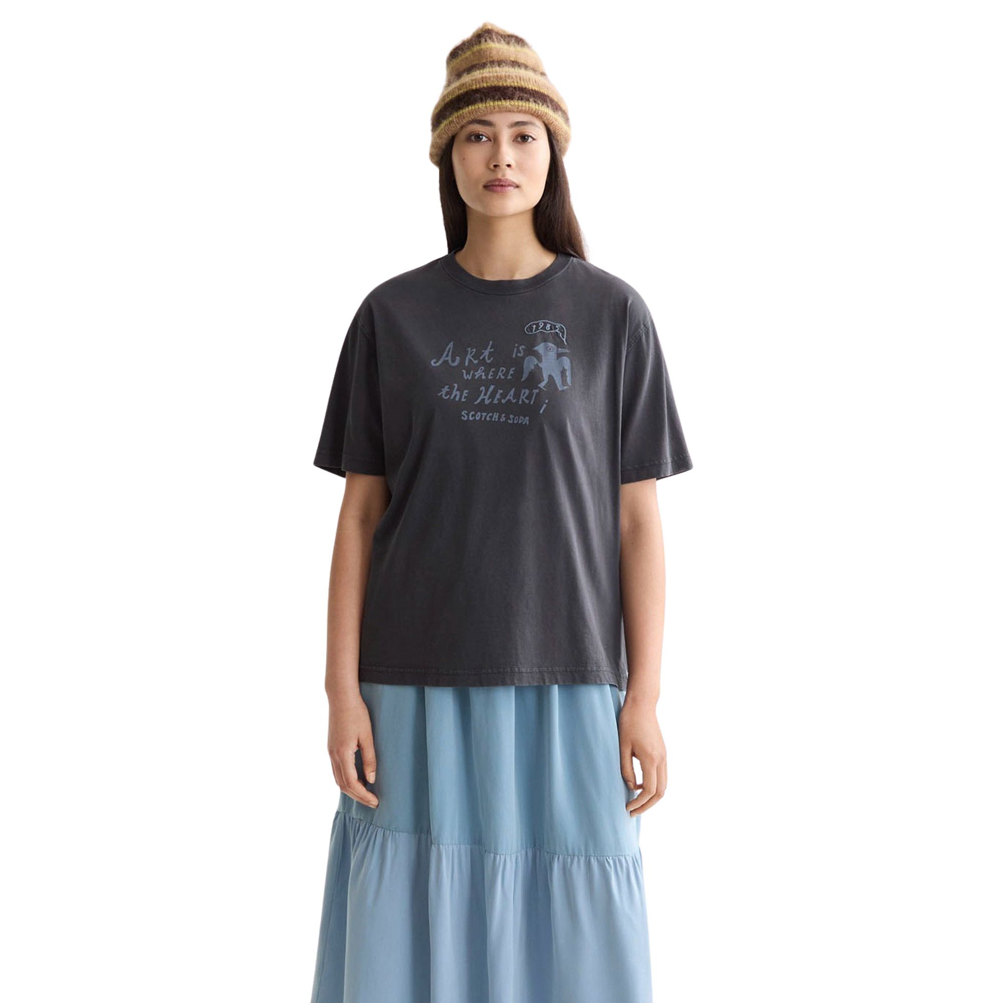 Scotch & Soda Washed Artwork Loose T-shirt dames T-Shirt