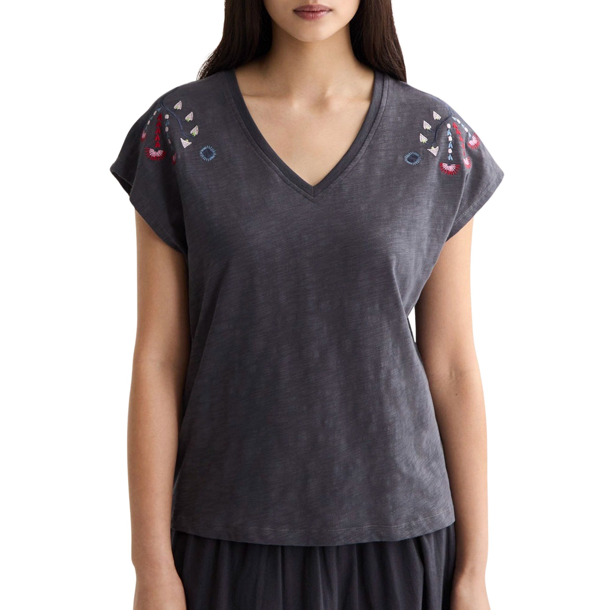Scotch & Soda Embroidered V-neck Shirt Dames