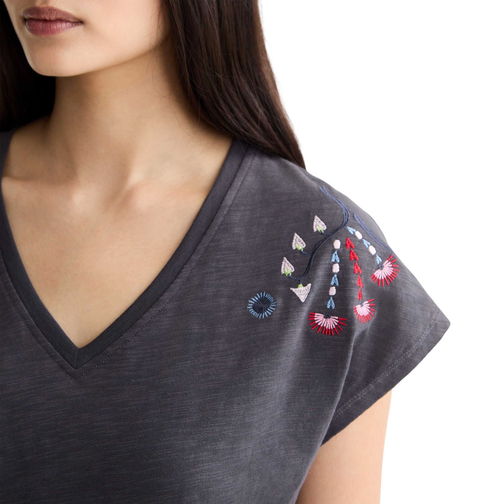 Scotch & Soda Embroidered V-neck Shirt Dames