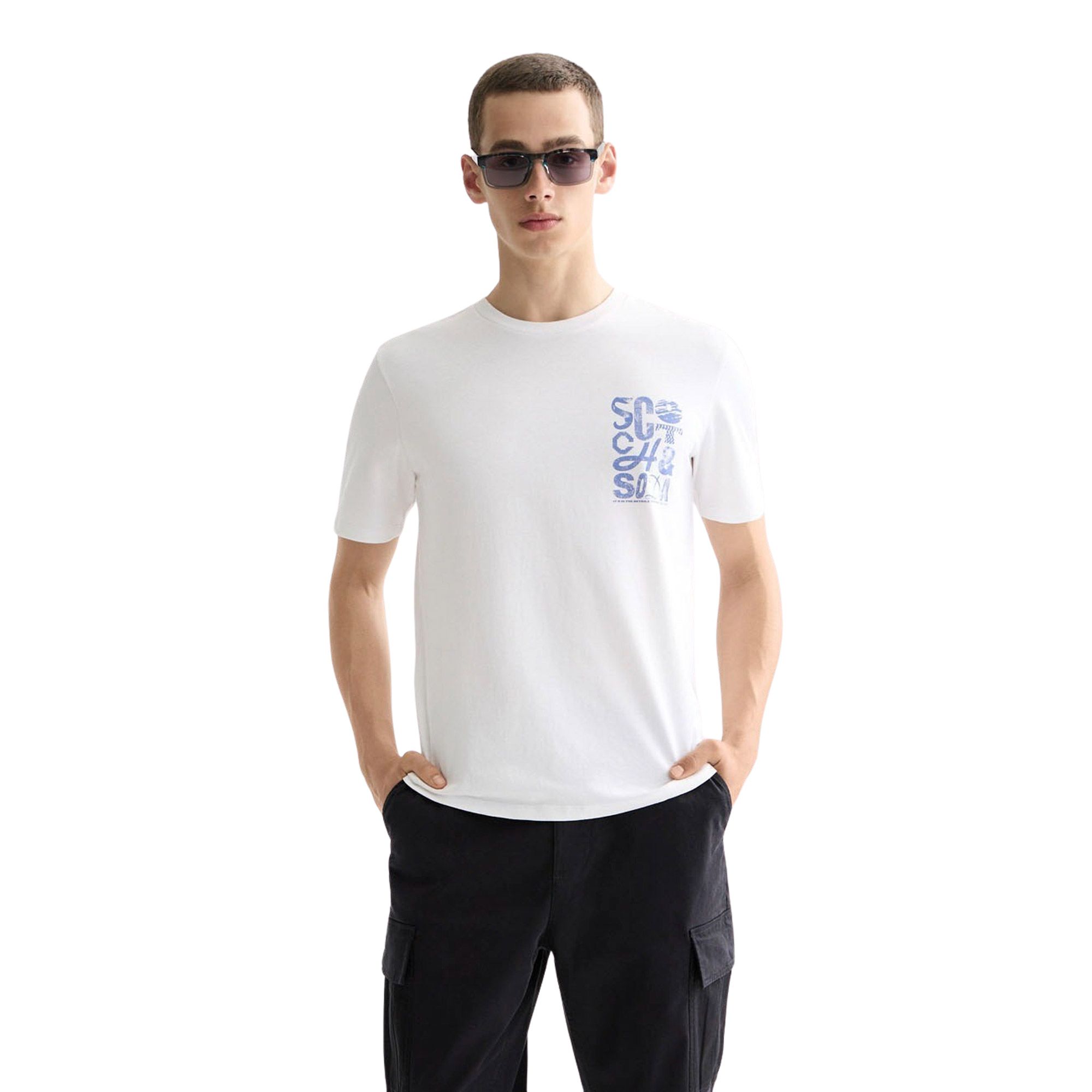 T-shirt Scotch & Soda Regular Fit Chest Logo Shirt Hommes