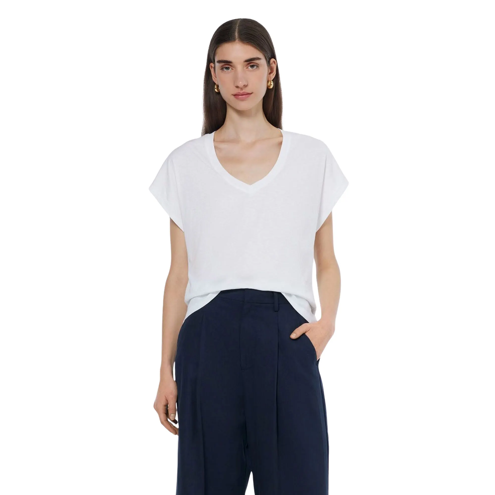 Scotch & Soda Core Slub V-neck Shirt Dames