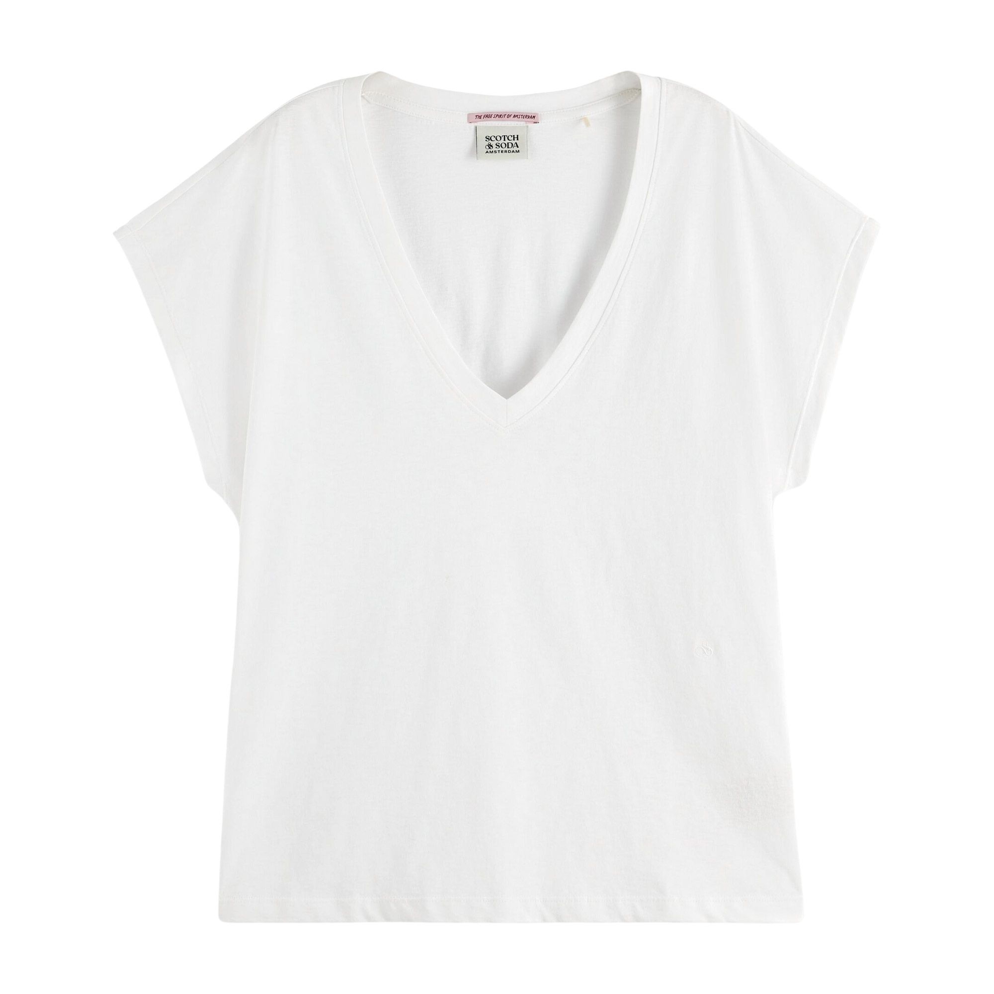Scotch & Soda Core Slub V-neck Shirt Dames