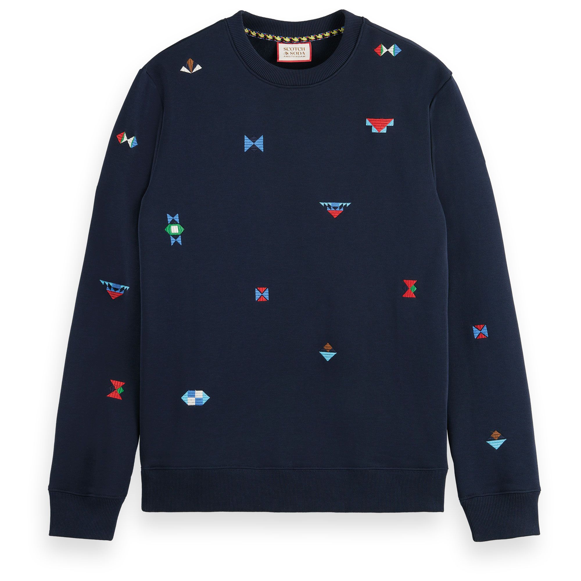 Scotch & Soda AOP Embroidery Sweater Heren
