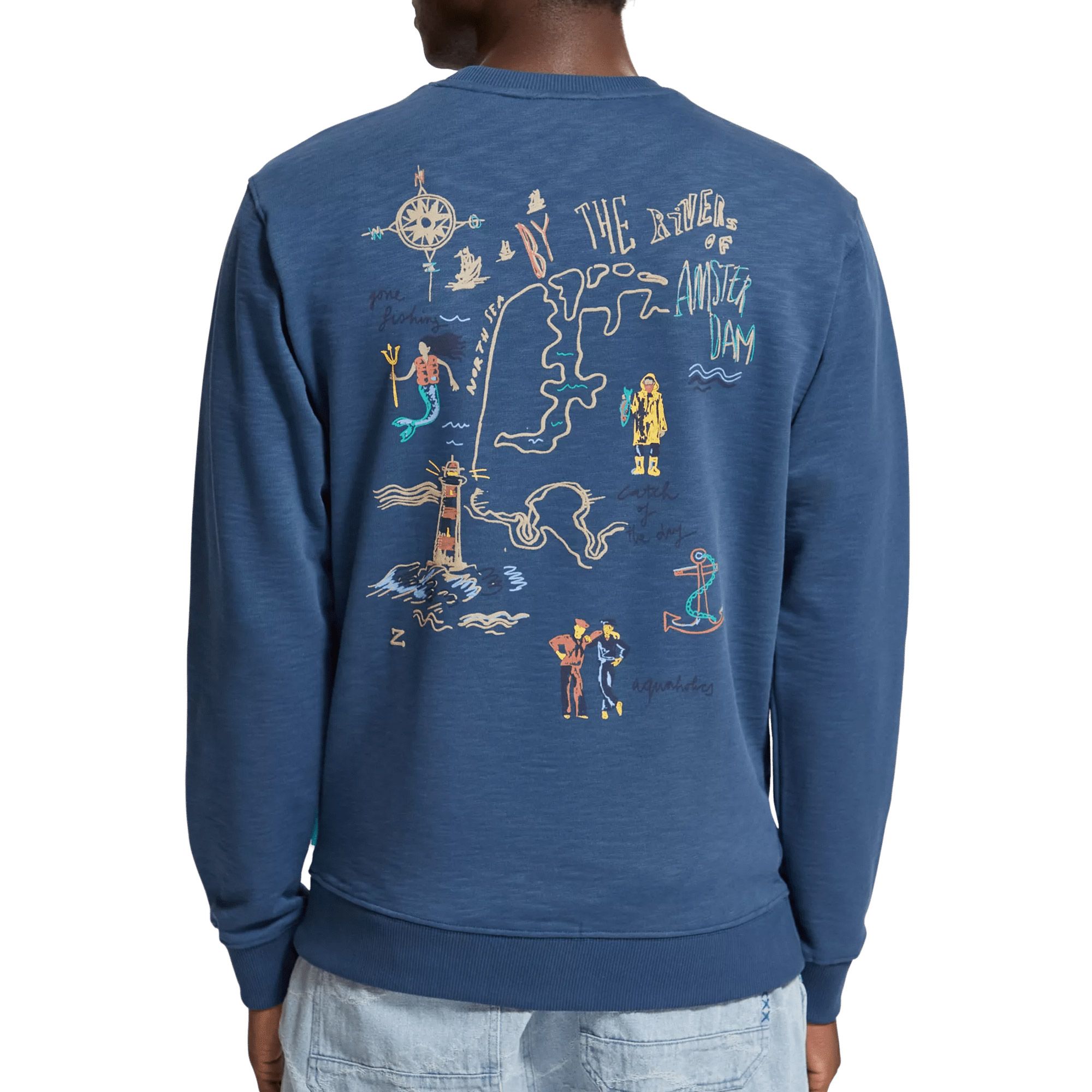 Scotch & Soda Graphic Crewneck Sweater Heren