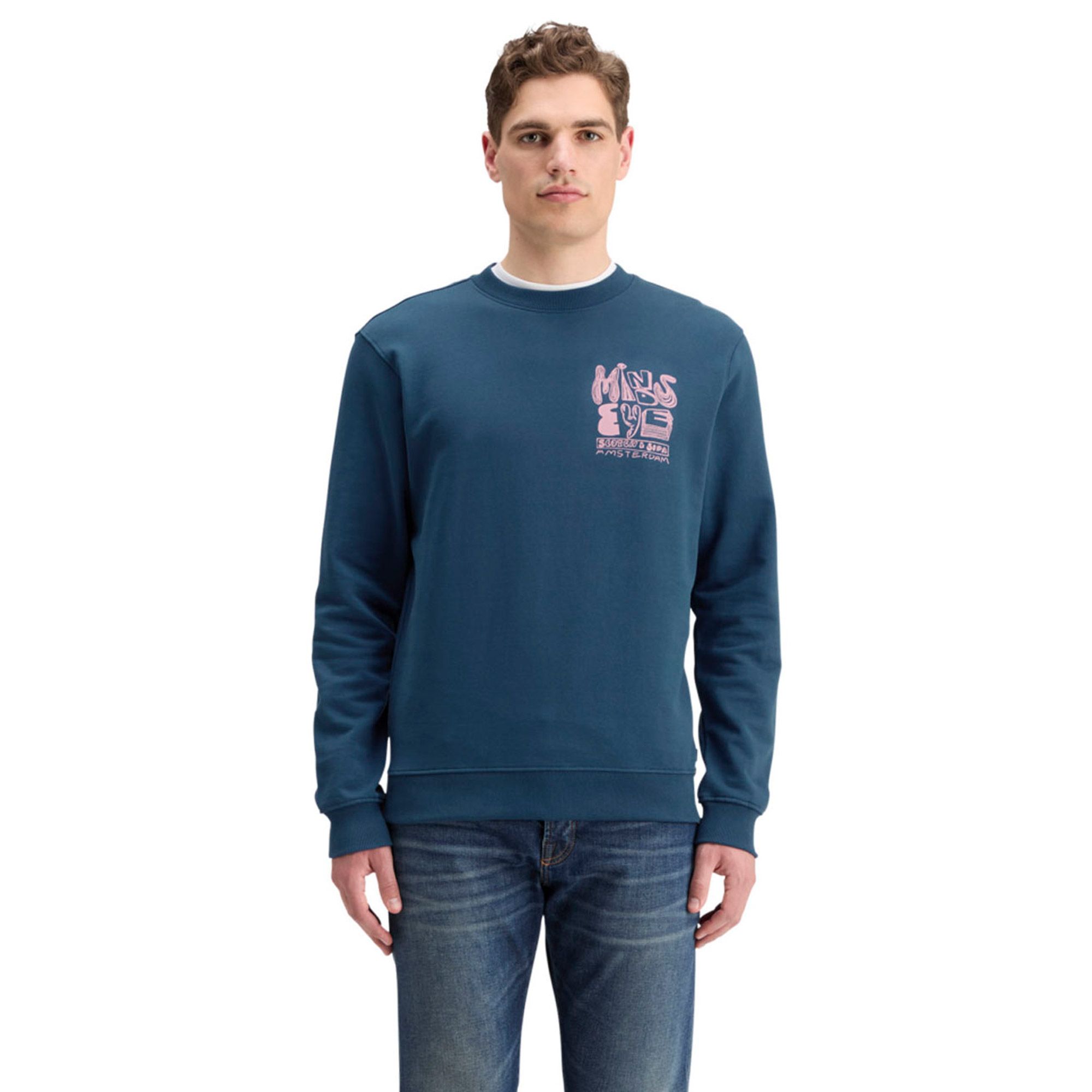 Scotch & Soda Left Chest Artwork Sweater Heren