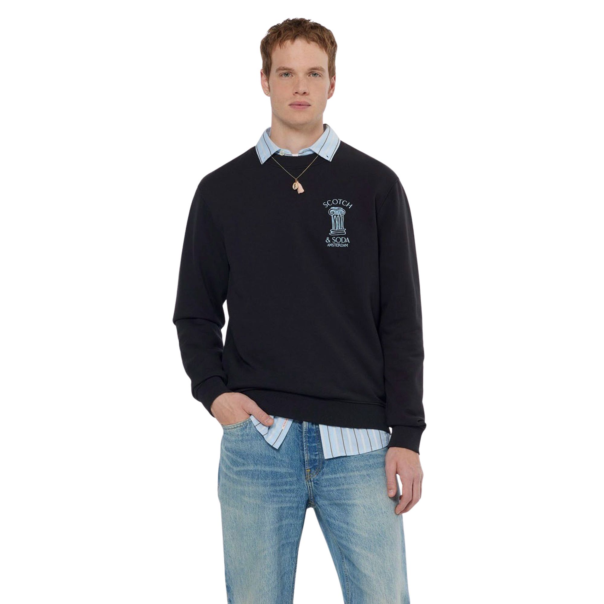 Scotch & Soda Left Chest Artwork Sweater Heren