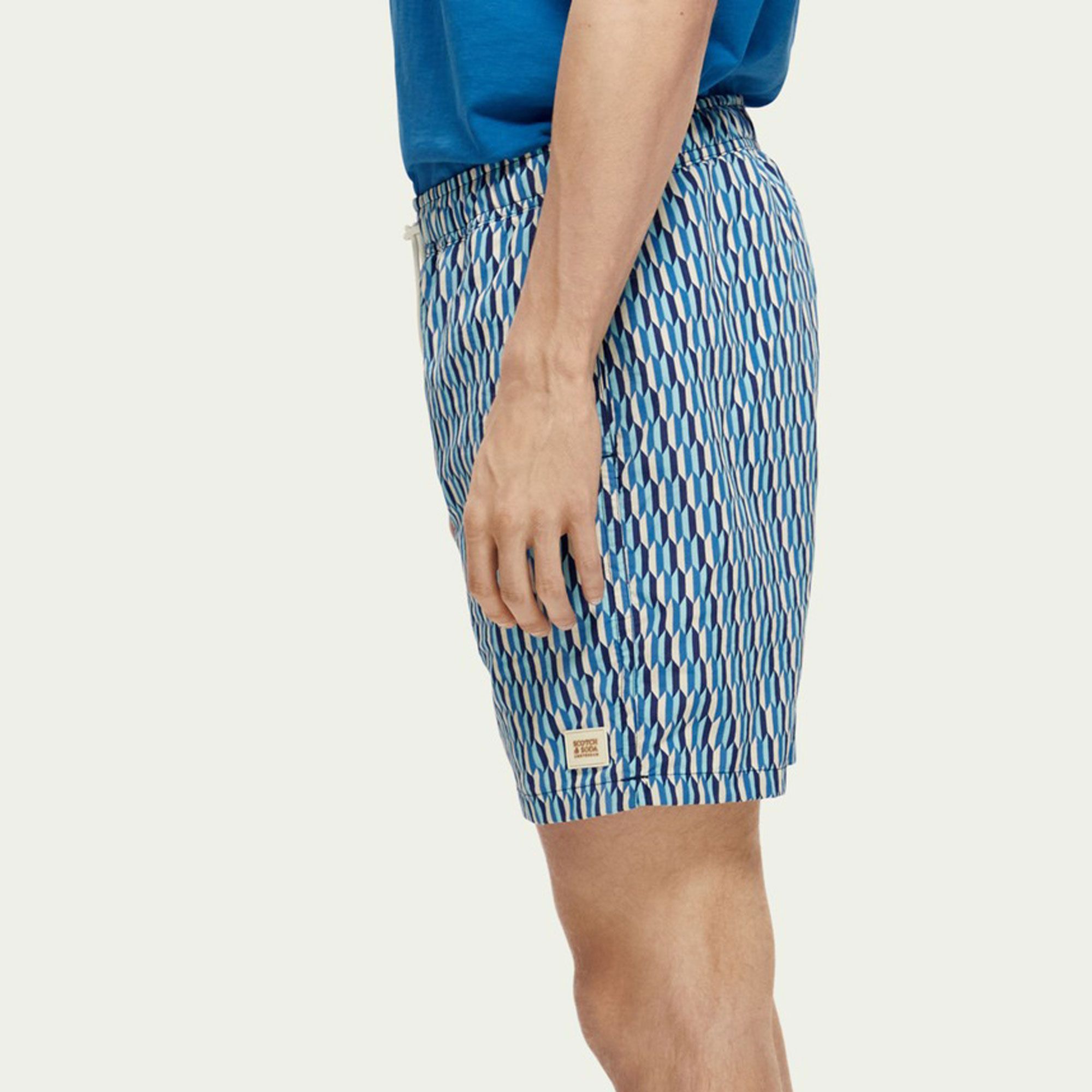 Scotch & Soda Mid Length Mini Printed AOP Zwemshort Heren