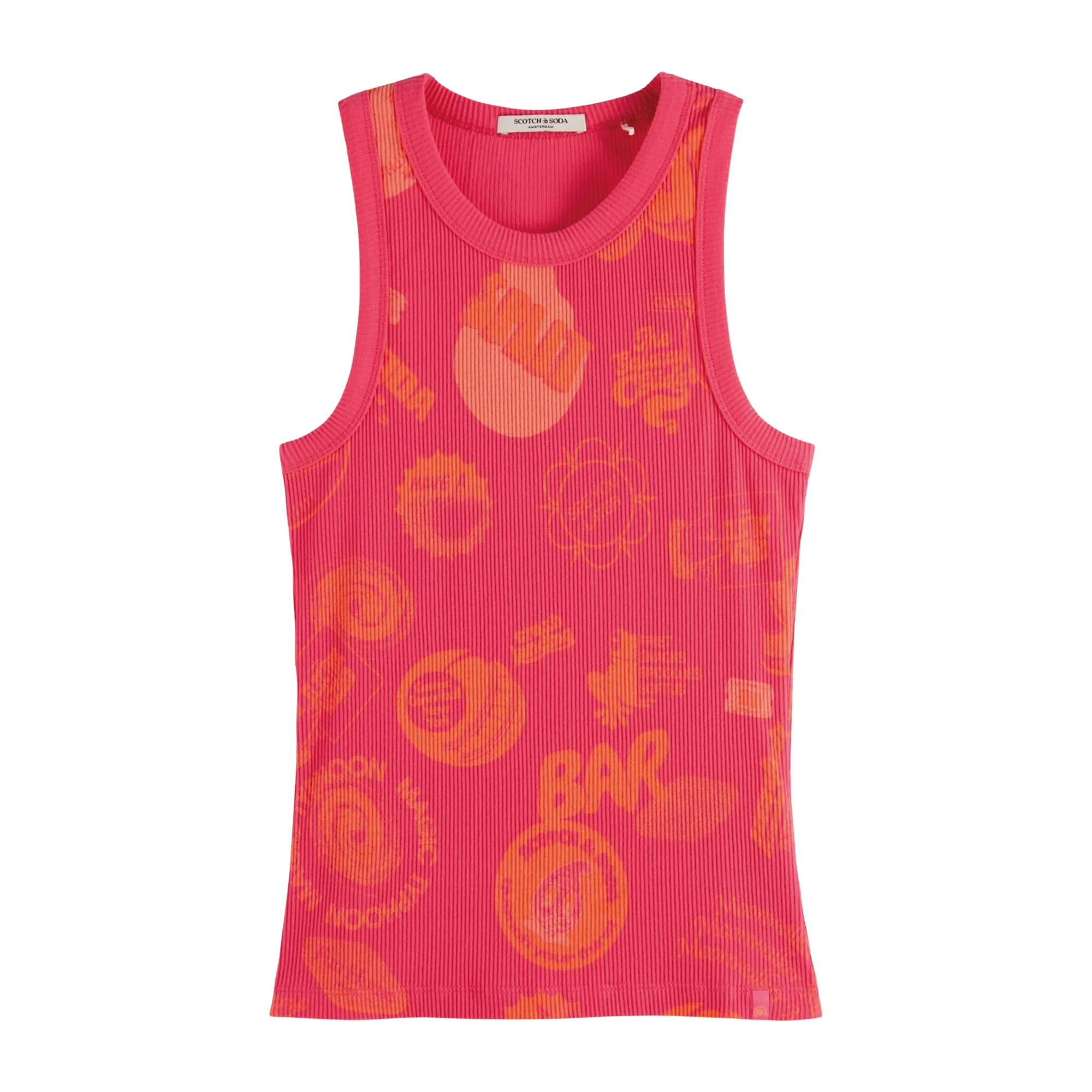 Tanktop Scotch & Soda Printed Rib Femmes